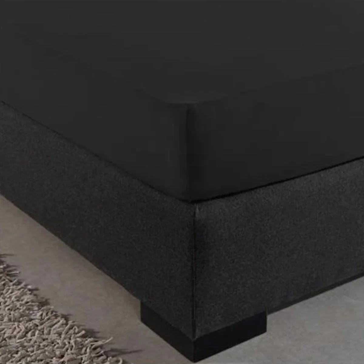 Hoeslaken Dubbel Jersey Zwart - Image 3