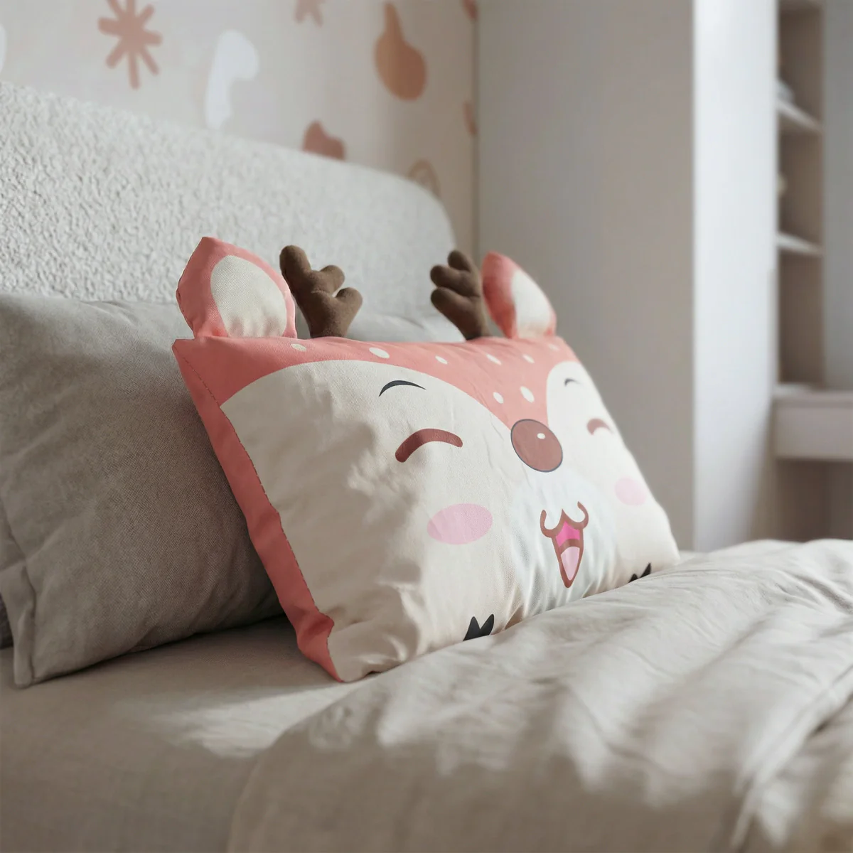 Hoofdkussen Kids Holley Hertje - Bruin/Beige - Image 4