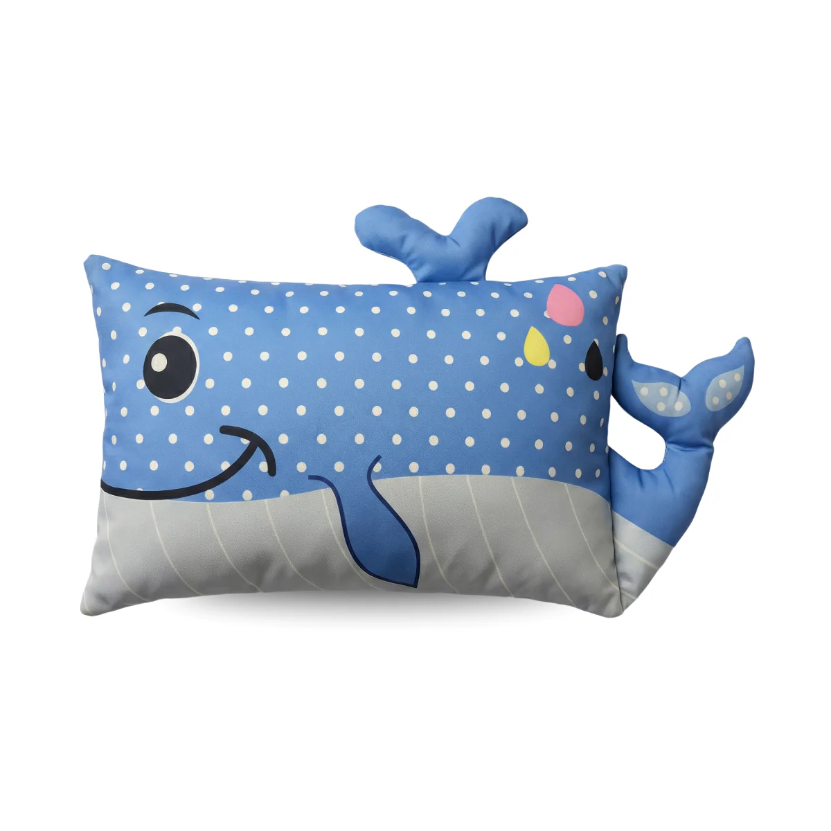 Hoofdkussen Kids Wally Walvis - Blauw/Grijs