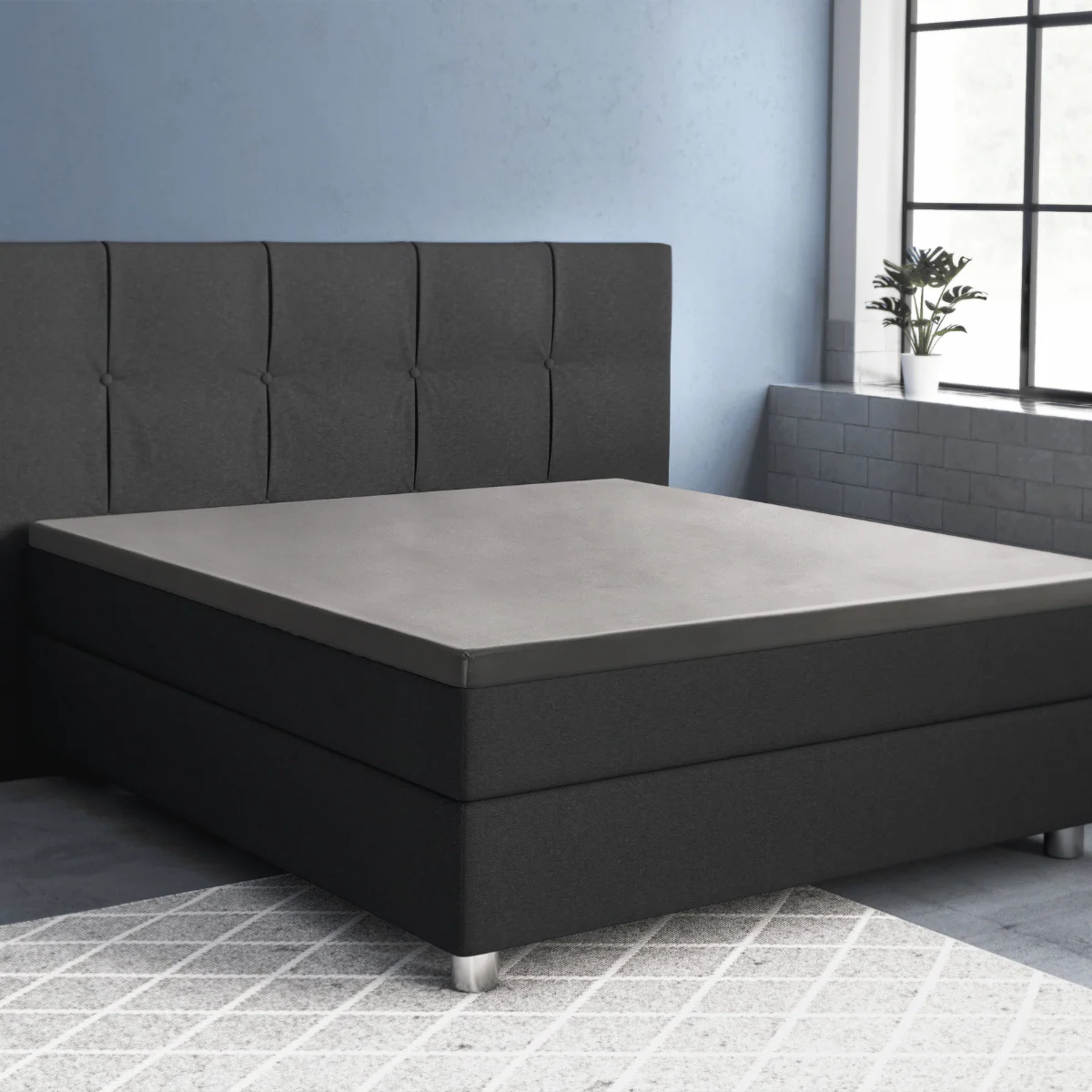 Primaviera Deluxe Topper Satijn Hoeslaken Grijs - Image 5