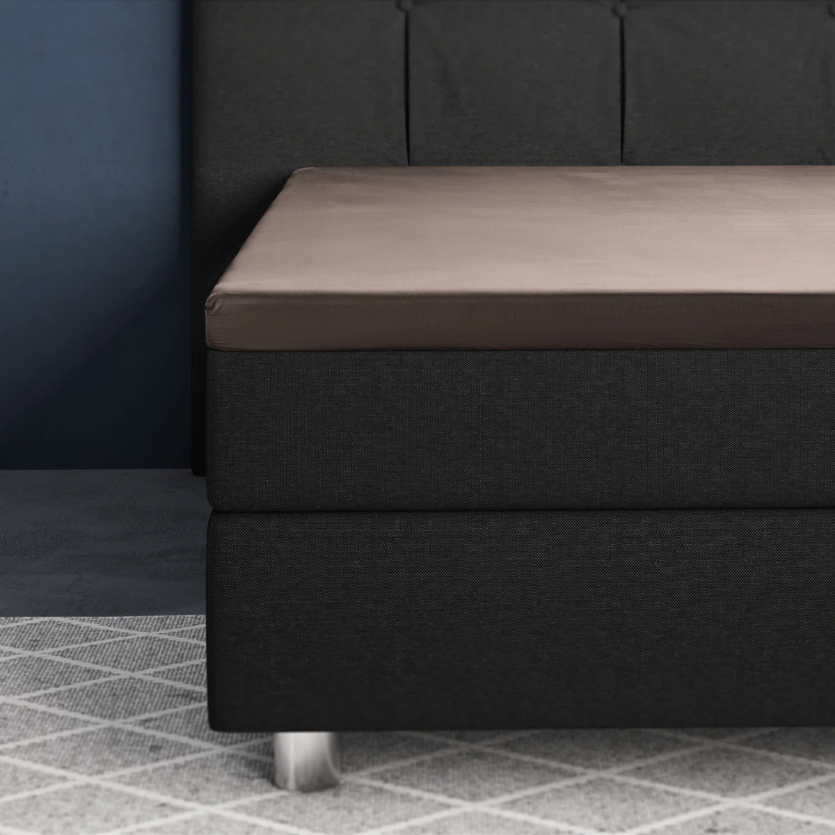Primaviera Deluxe Topper Satijn Hoeslaken Taupe