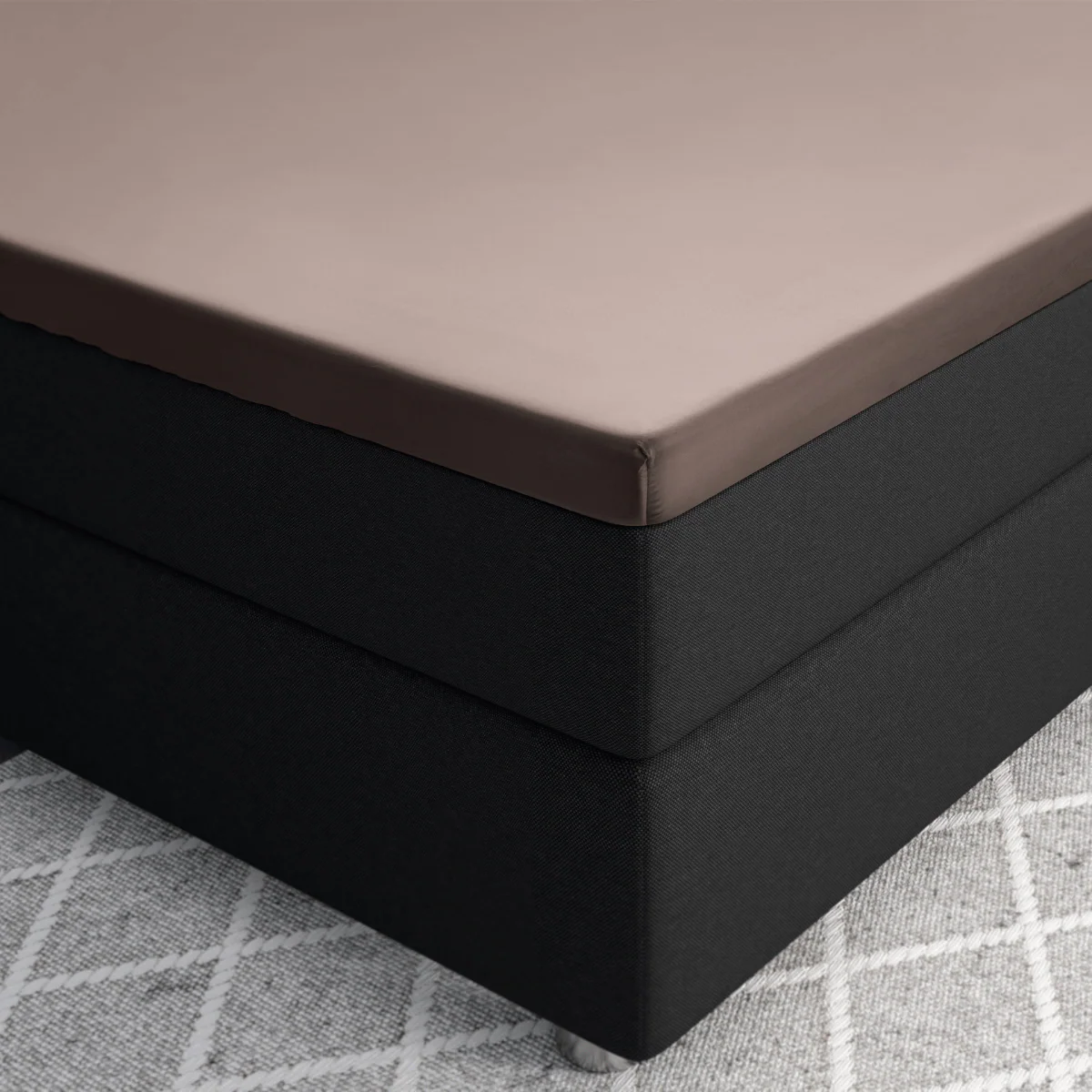 Primaviera Deluxe Topper Satijn Hoeslaken Taupe - Image 4