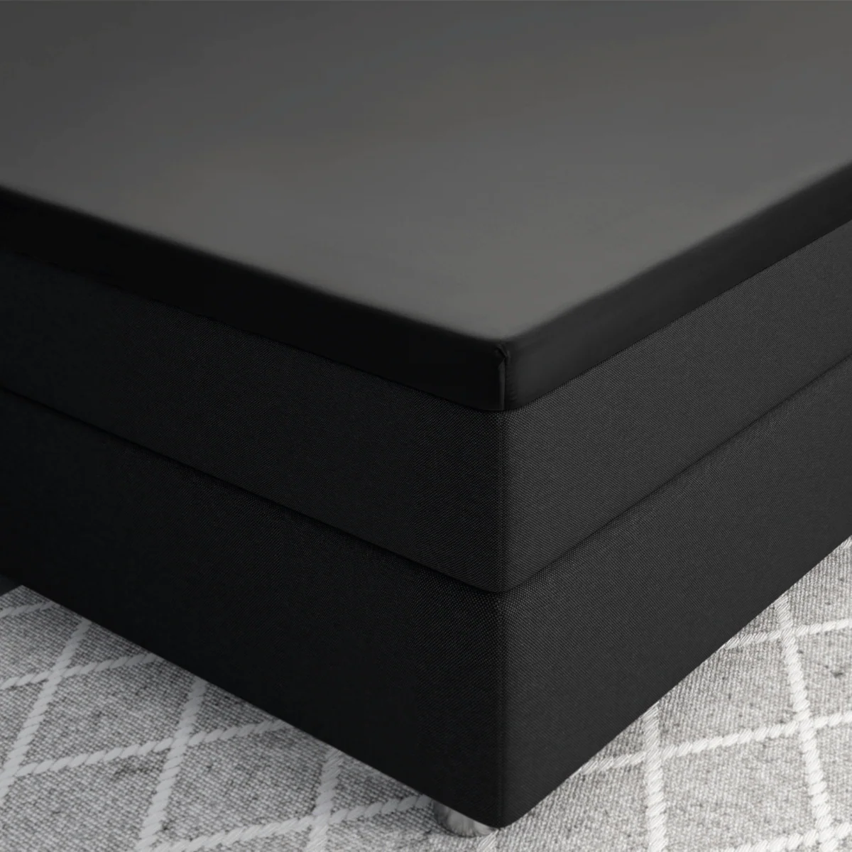Primaviera Deluxe Topper Satijn Hoeslaken Zwart - Image 2