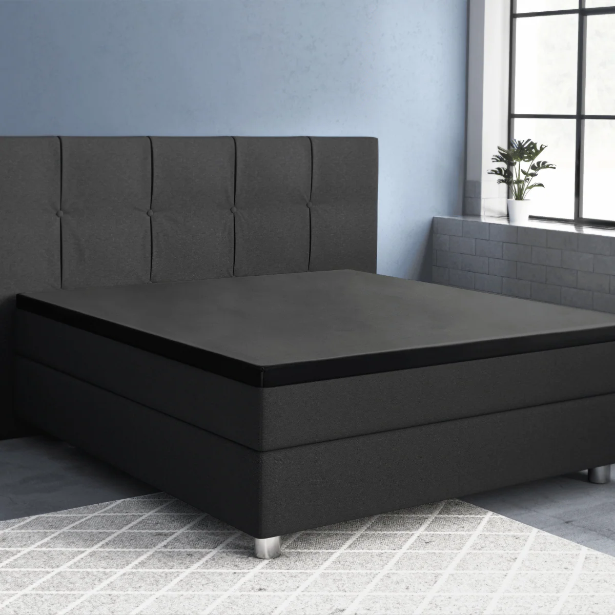 Primaviera Deluxe Topper Satijn Hoeslaken Zwart - Image 6