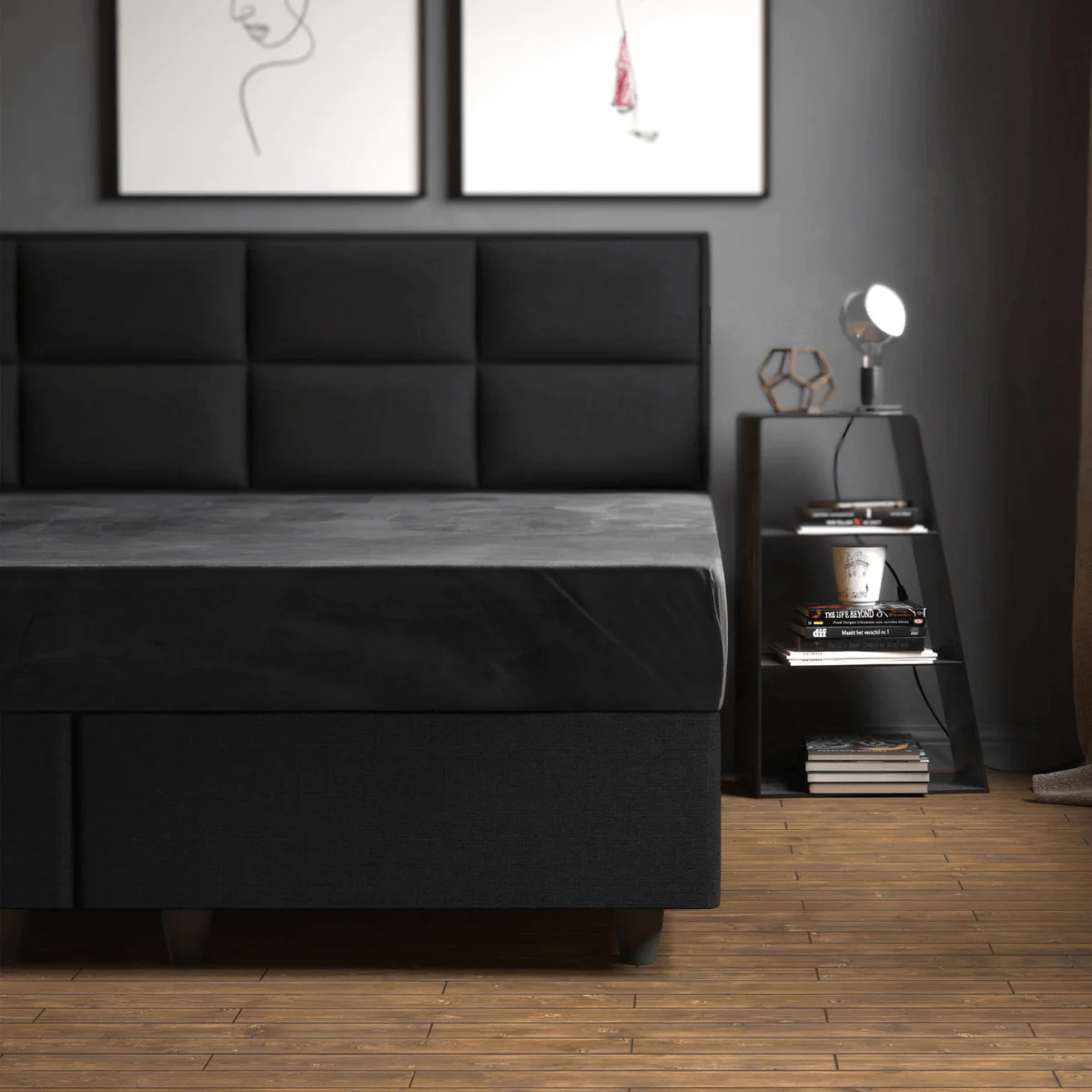 Velvet Hoeslaken Anthracite