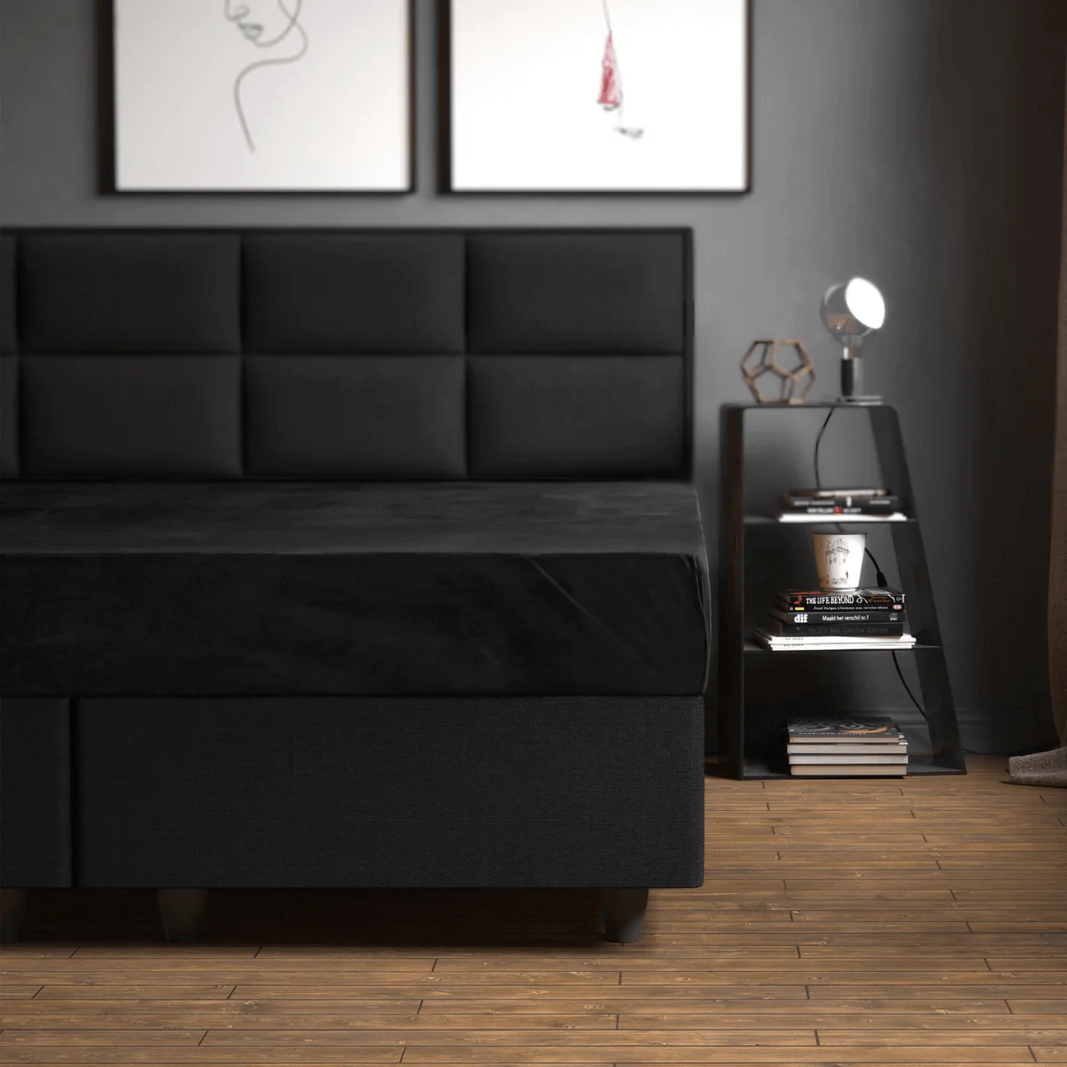 Velvet Hoeslaken Zwart