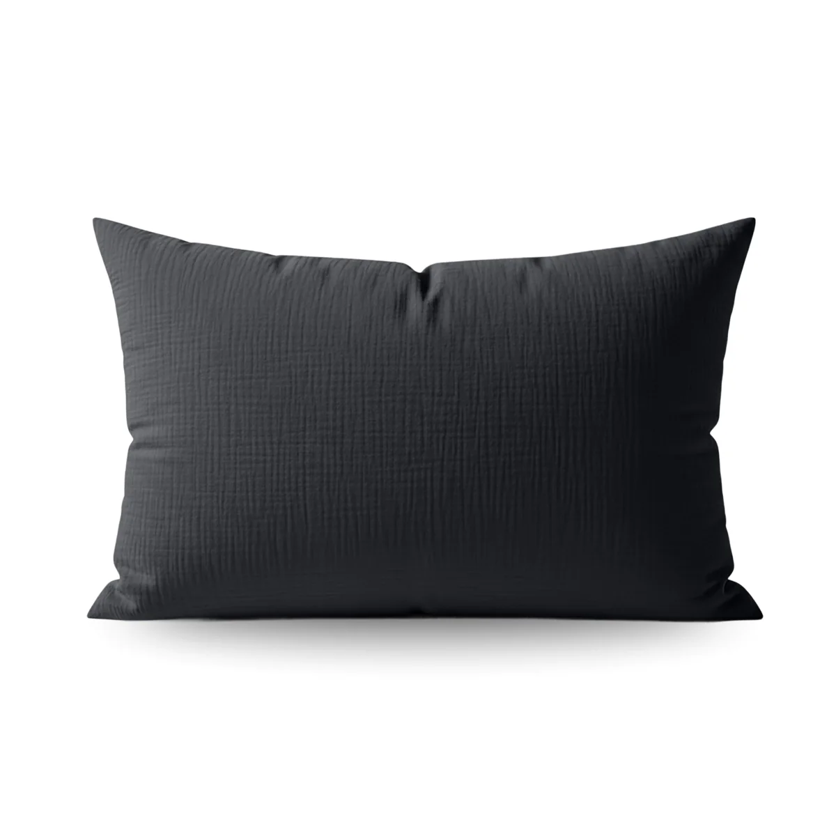 Teddy Katoen Mousseline Kussensloop Set van 2 - Anthracite