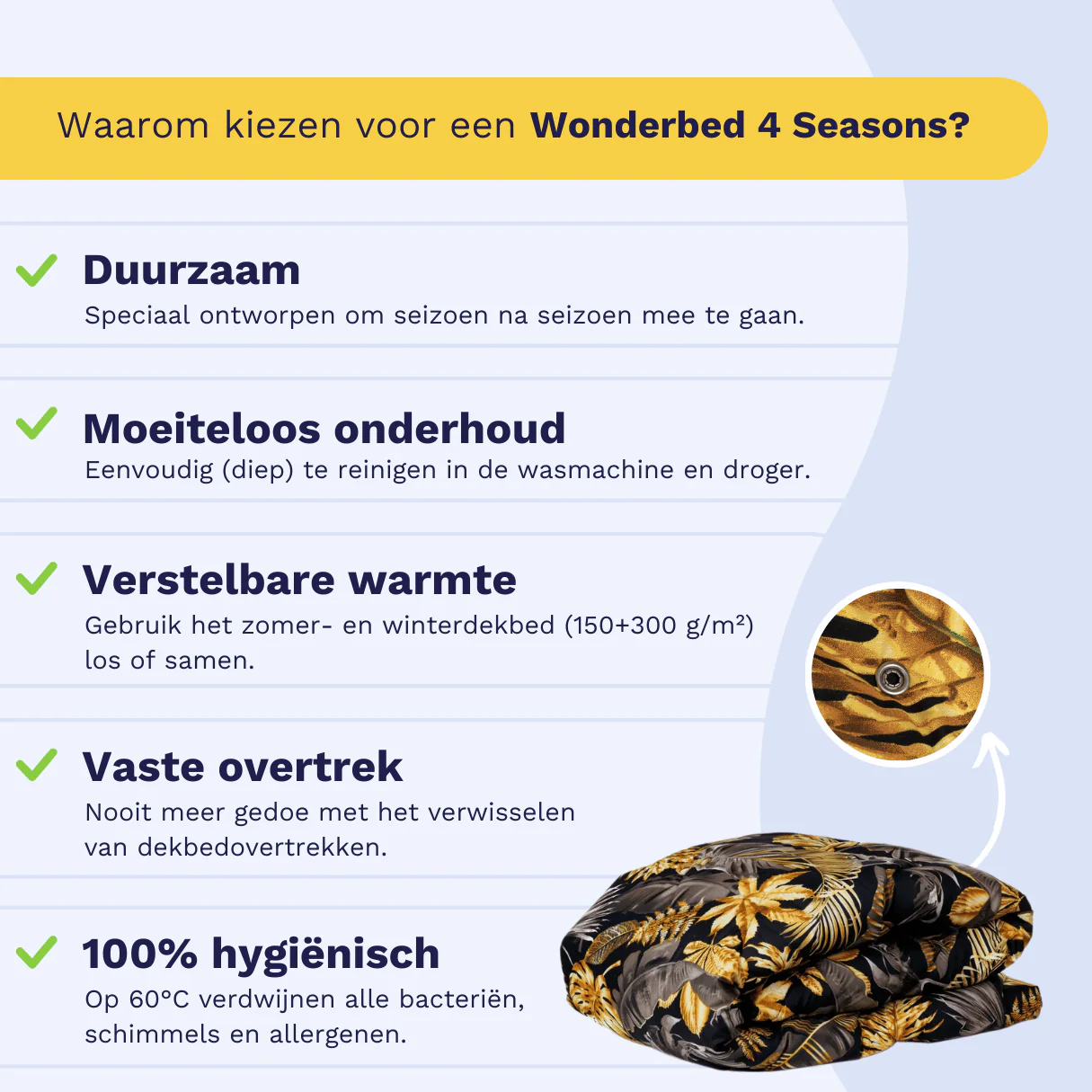 Zelesta Wonderbed 4 Seasons Double - Golden Leaves - Image 4