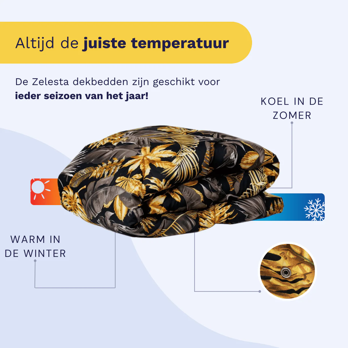 Zelesta Wonderbed 4 Seasons Double - Golden Leaves - Image 5