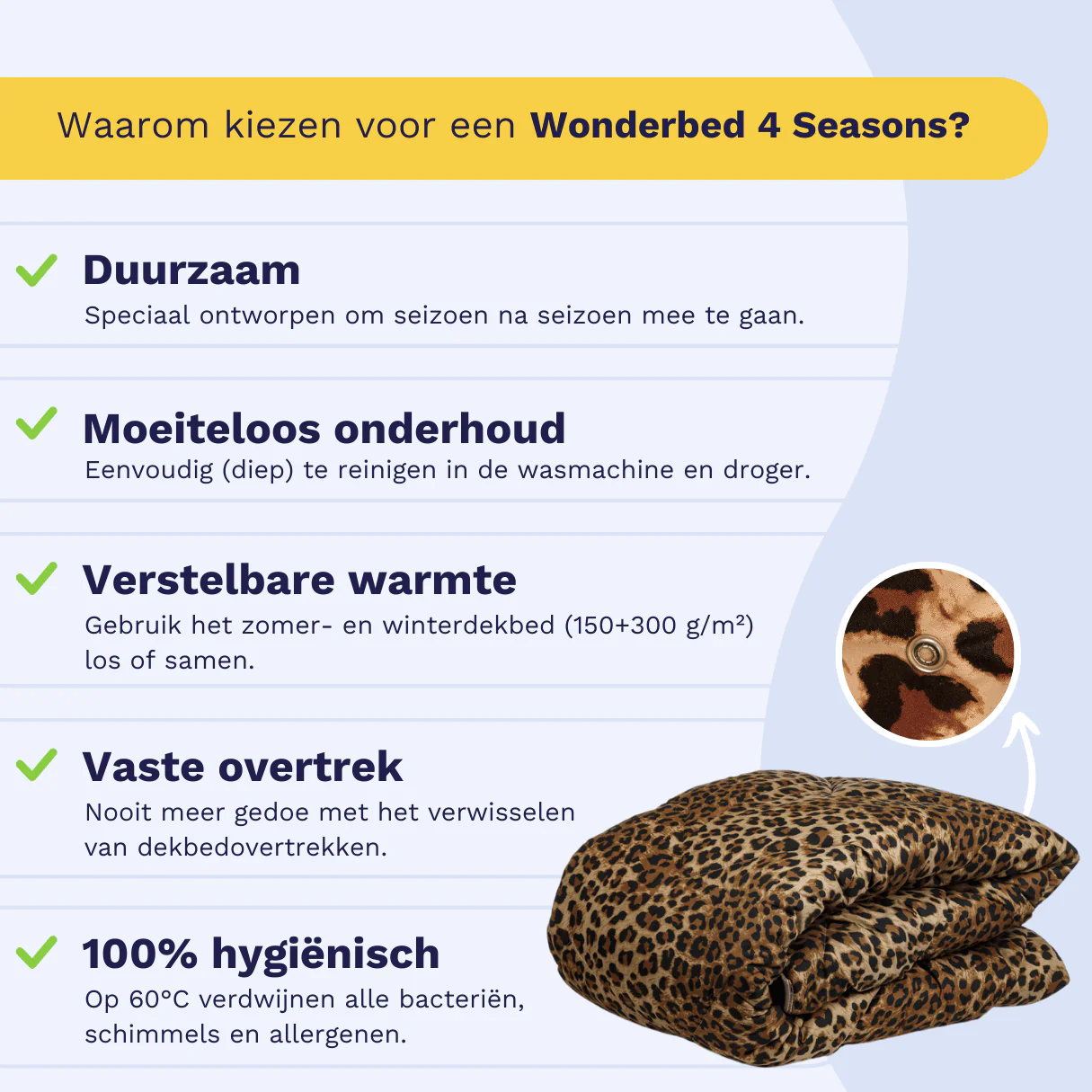 Zelesta Wonderbed 4 Seasons Double - Jaguar Skin - Image 4