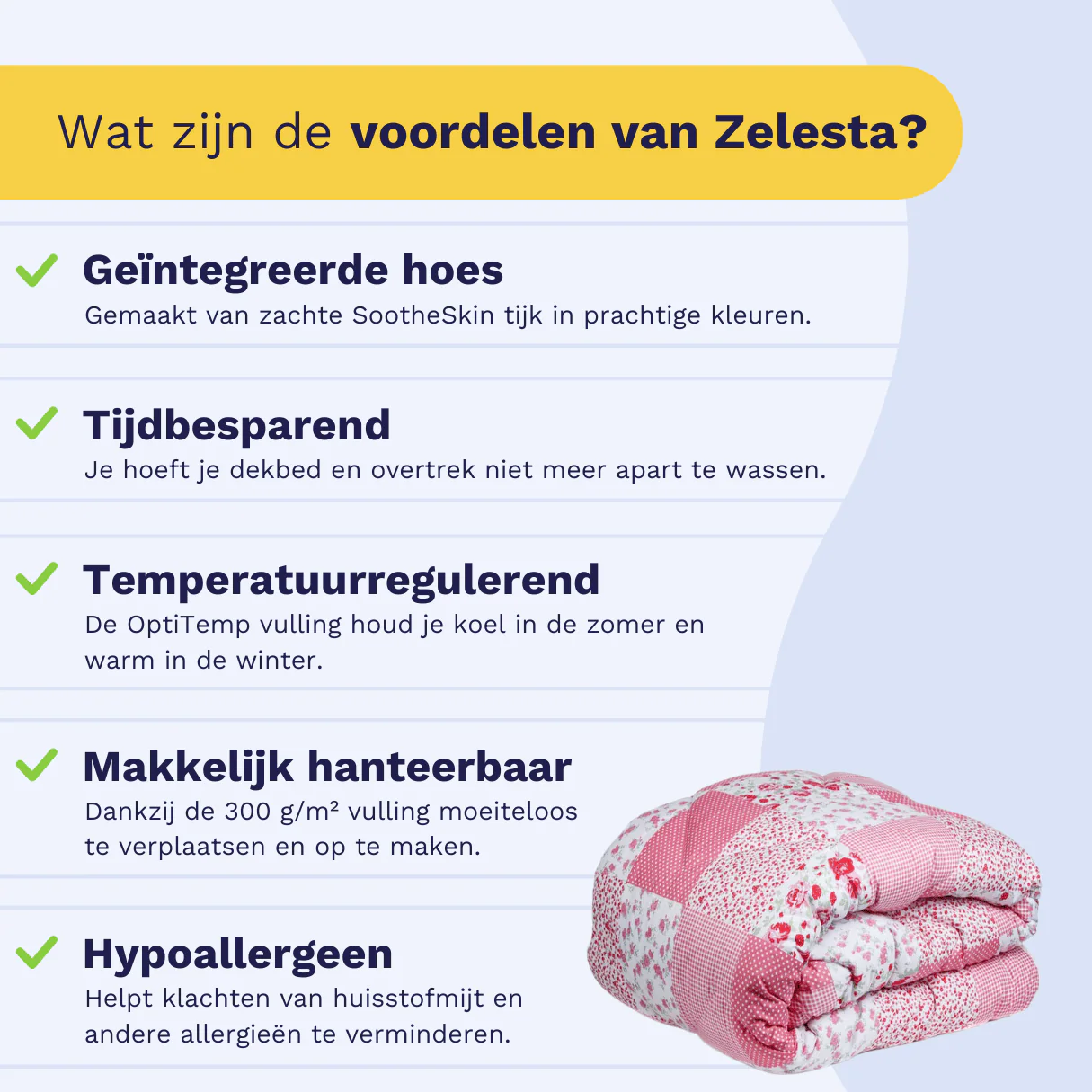 Zelesta Comfort Design Dekbed - Patchwork Pink - Image 4