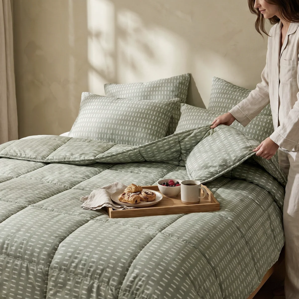 Zelesta Comfort Design Zomerdekbed - Olive Stitches - Image 8
