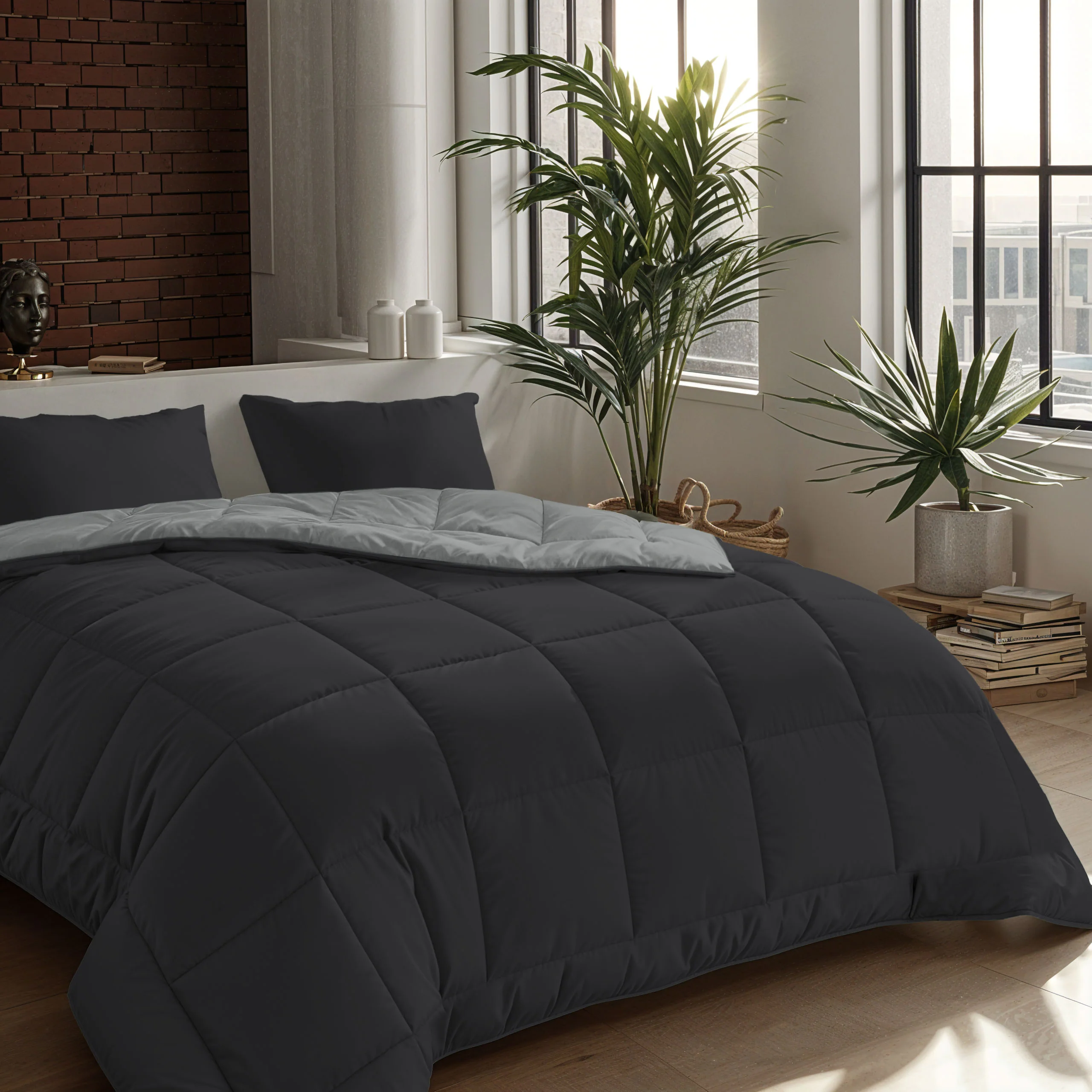Zelesta Comfort Duo Dekbed - Zachtzwart & Zilvergrijs - Image 3