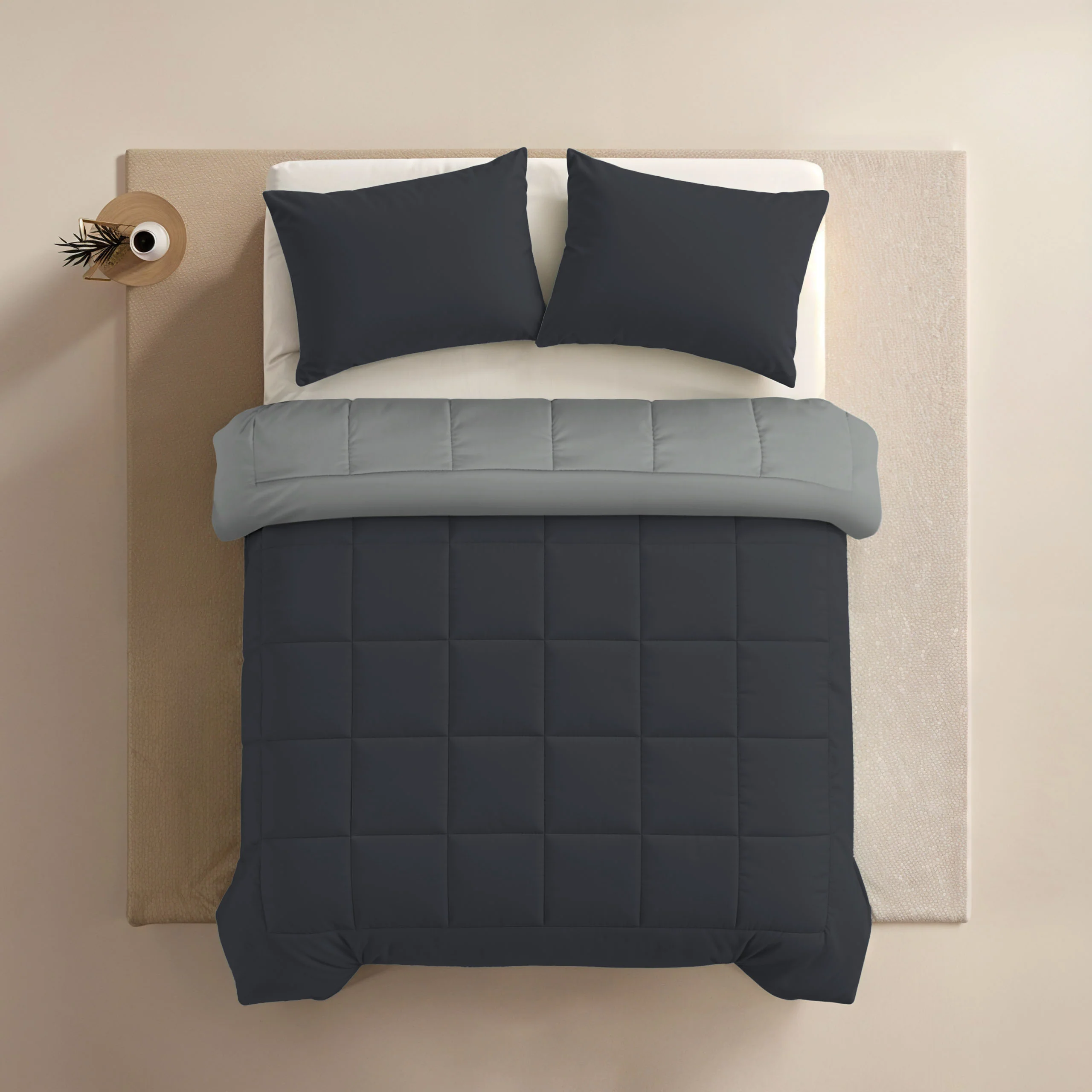 Zelesta Comfort Duo Dekbed - Zachtzwart & Zilvergrijs - Image 4