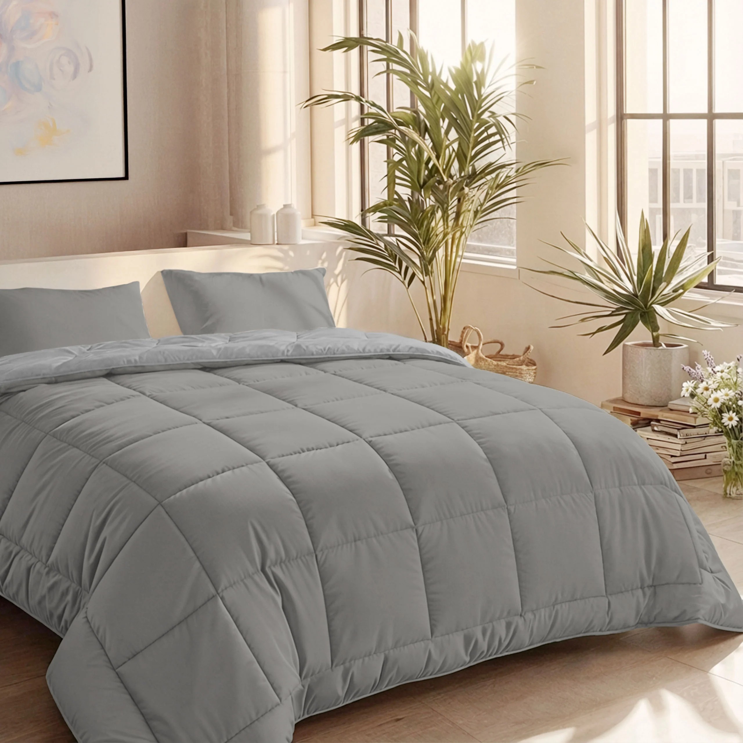 Zelesta Comfort Duo Zomerdekbed - Grijs & Zachtgrijs - Image 2