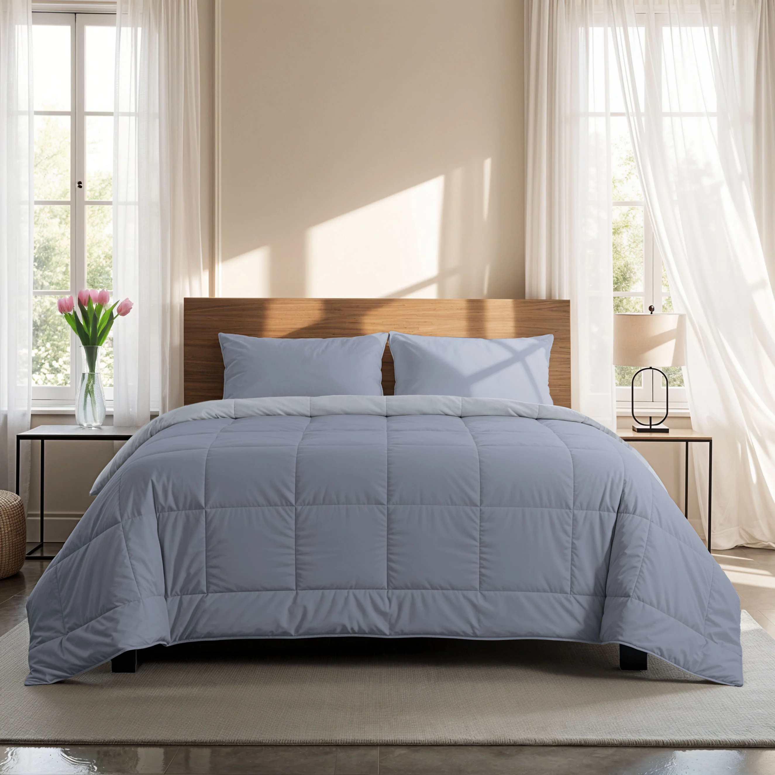 Zelesta Comfort Duo Zomerdekbed - Ijsblauw & Zachtblauw - Image 3