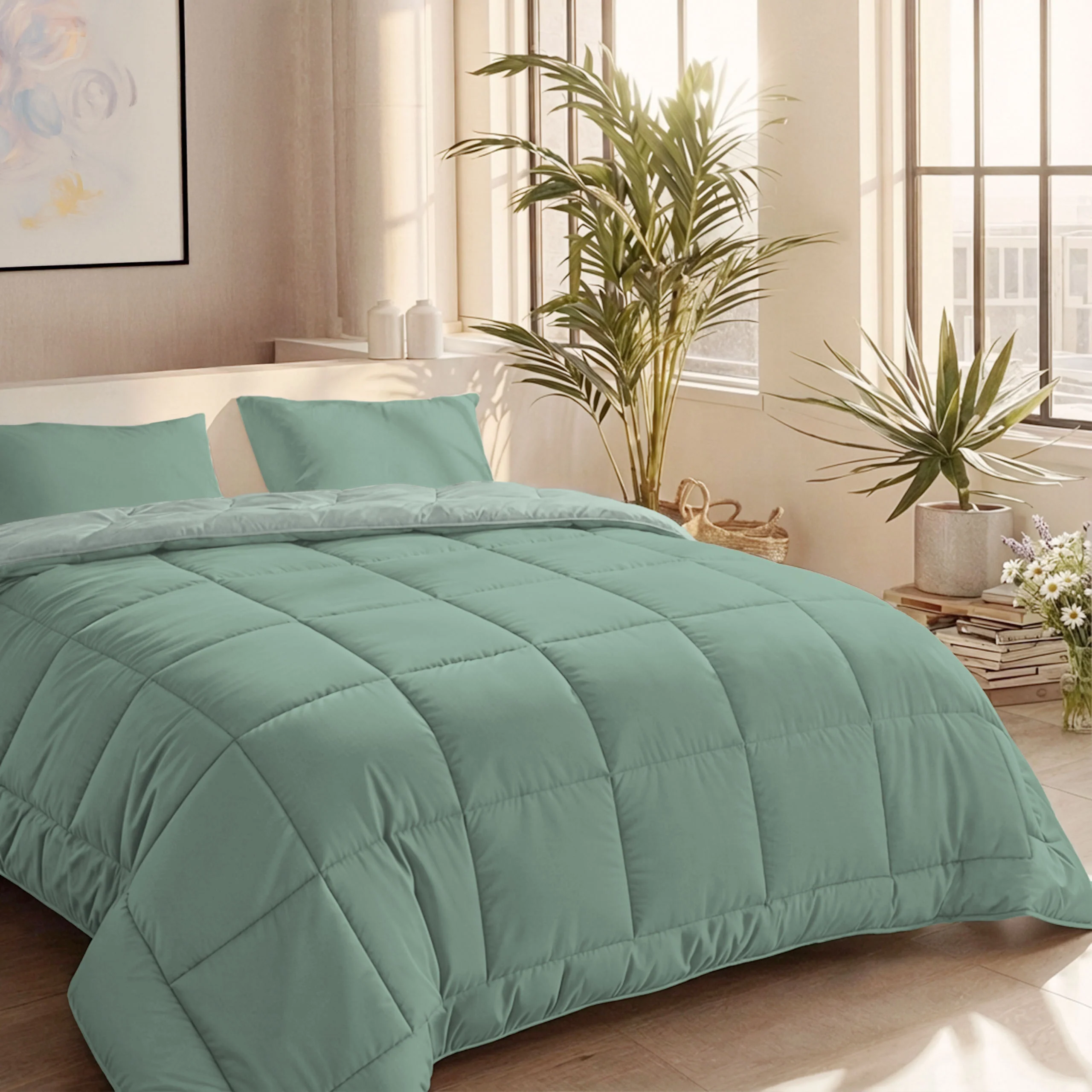 Zelesta Comfort Duo Zomerdekbed - Mintgroen & Lichtgroen - Image 2