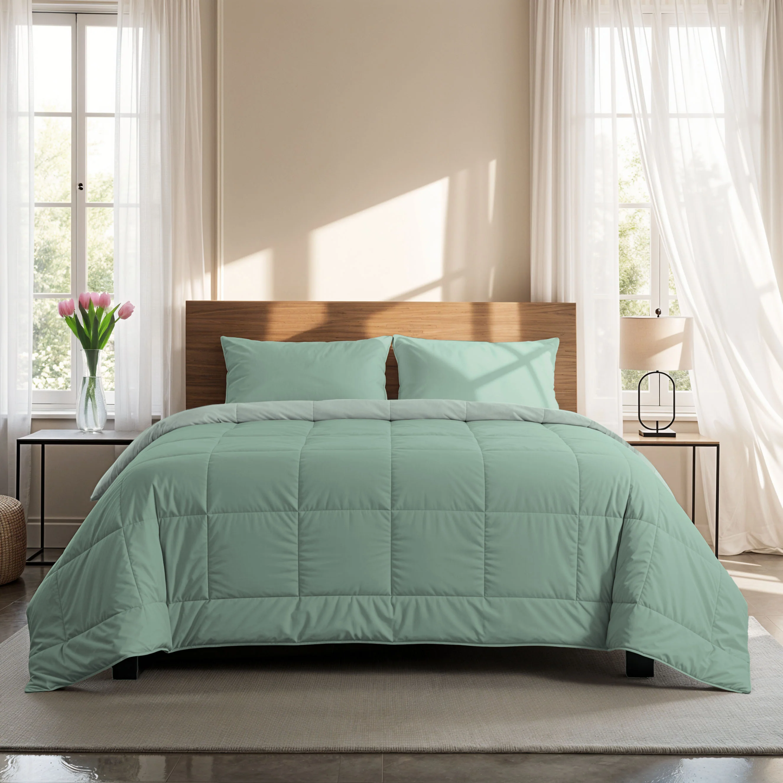 Zelesta Comfort Duo Zomerdekbed - Mintgroen & Lichtgroen - Image 3