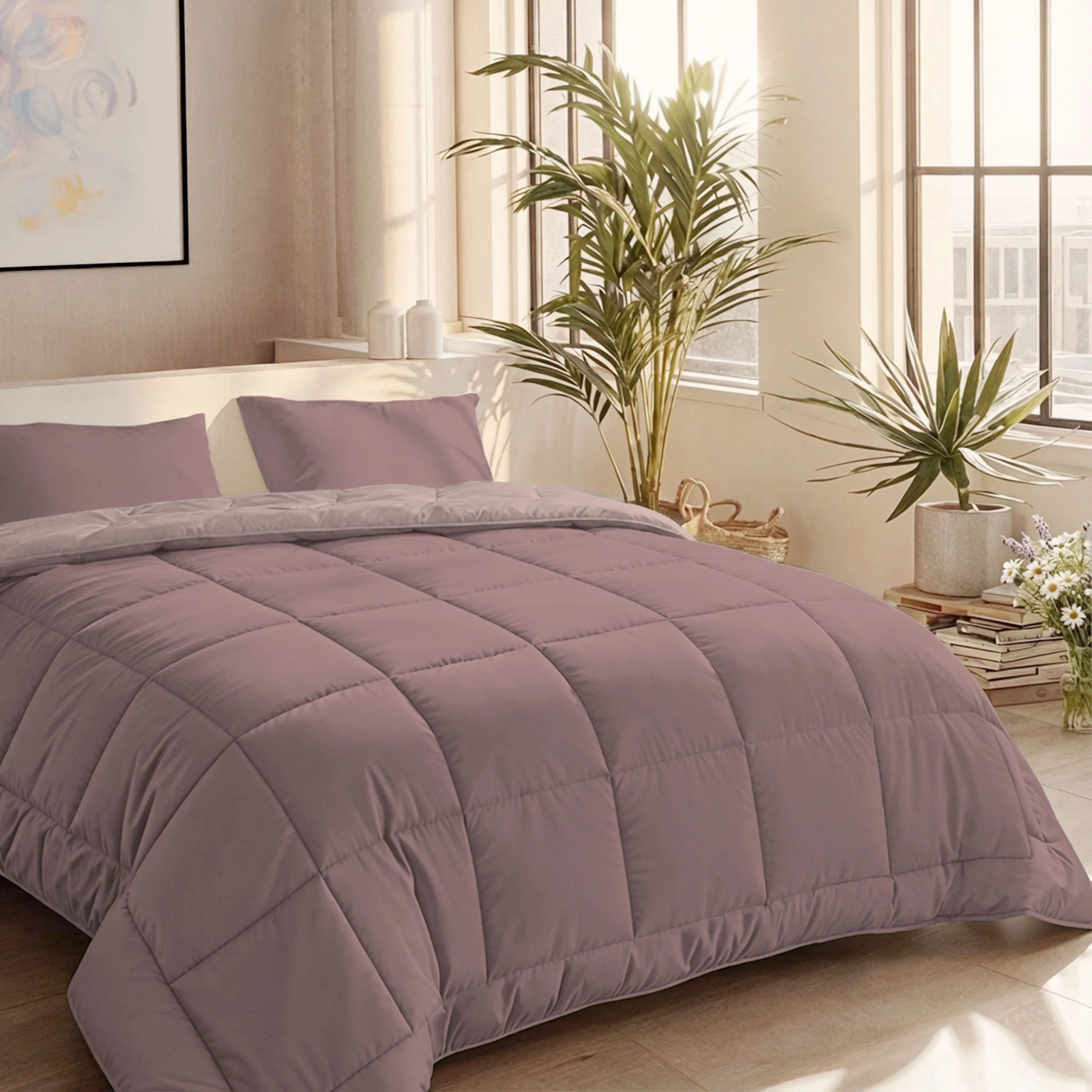 Zelesta Comfort Duo Zomerdekbed - Oudroze & Lichtroze - Image 2