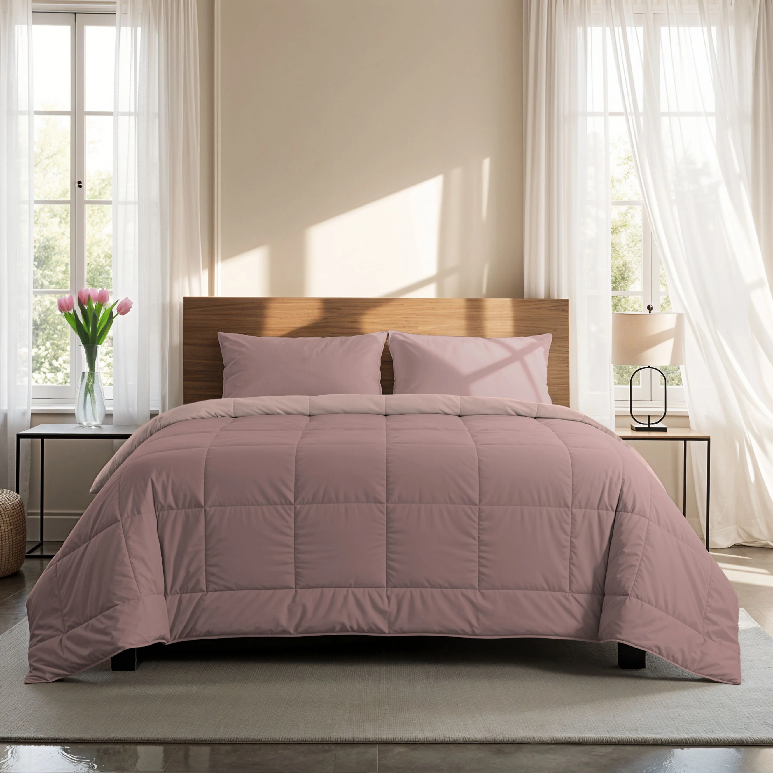Zelesta Comfort Duo Zomerdekbed - Oudroze & Lichtroze - Image 3