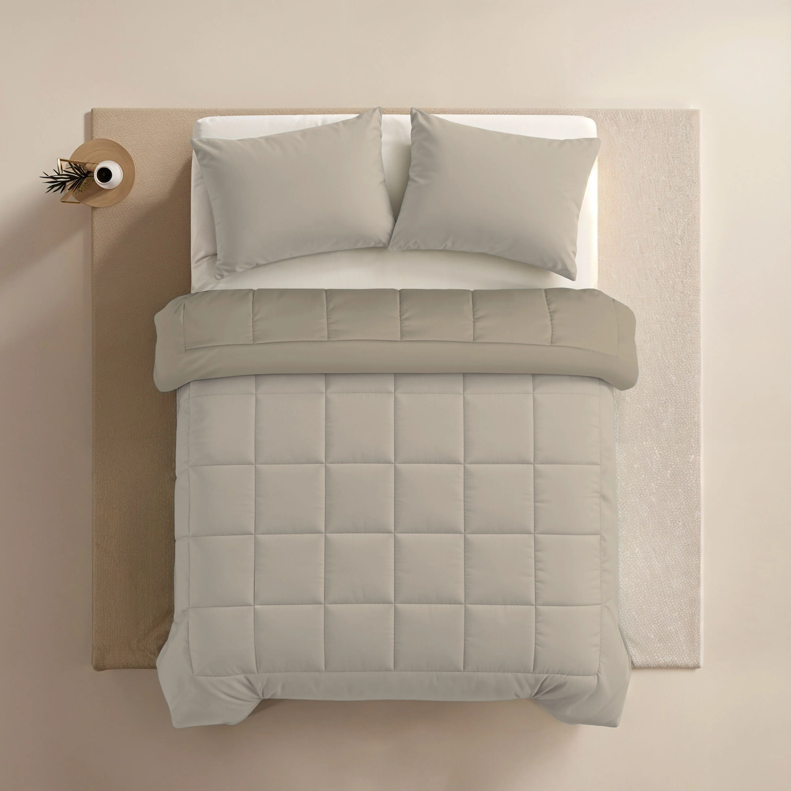 Zelesta Comfort Duo Zomerdekbed - Taupe & Champagne - Image 4