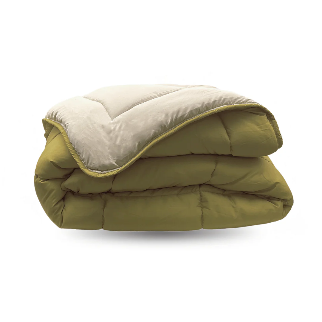 Zelesta Comfort Kids Dekbed - Crème & Olijfgroen