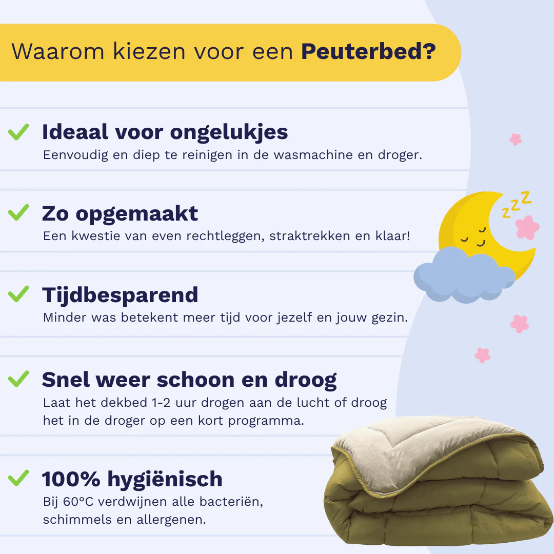 Zelesta Comfort Kids Dekbed - Crème & Olijfgroen - Image 3