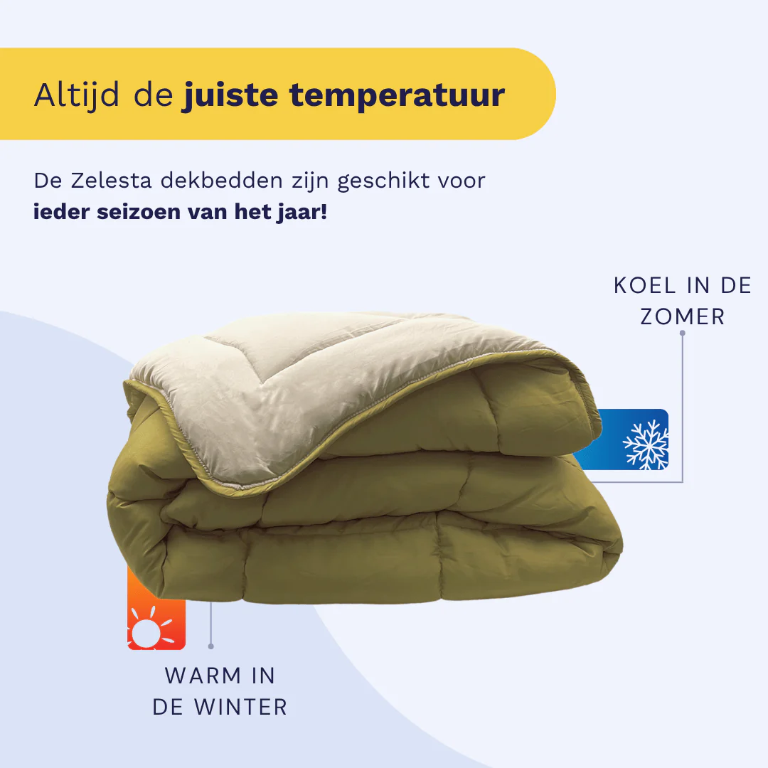 Zelesta Comfort Kids Dekbed - Crème & Olijfgroen - Image 4