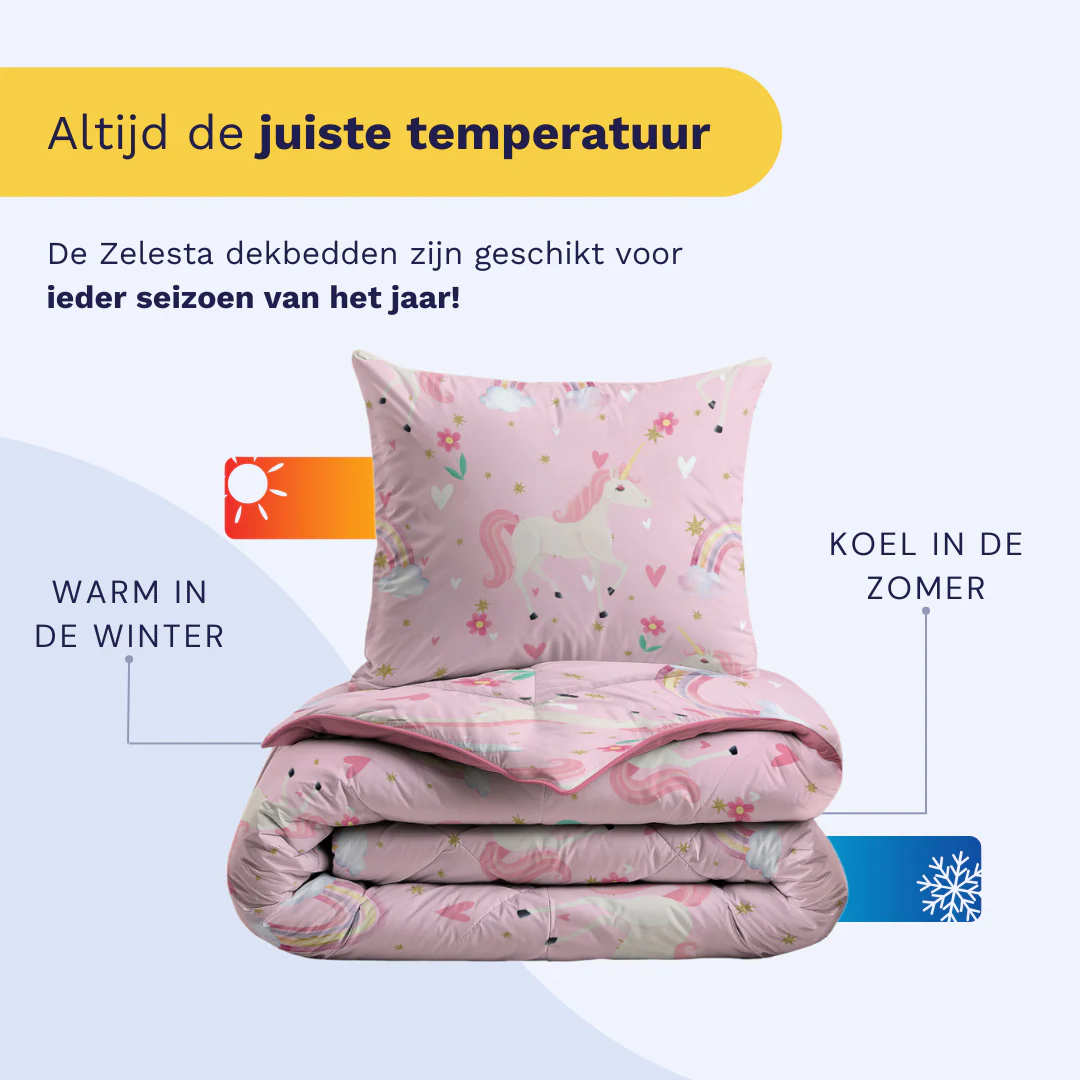 Zelesta Comfort Kids Dekbed - Rainbow Unicorn - Image 4