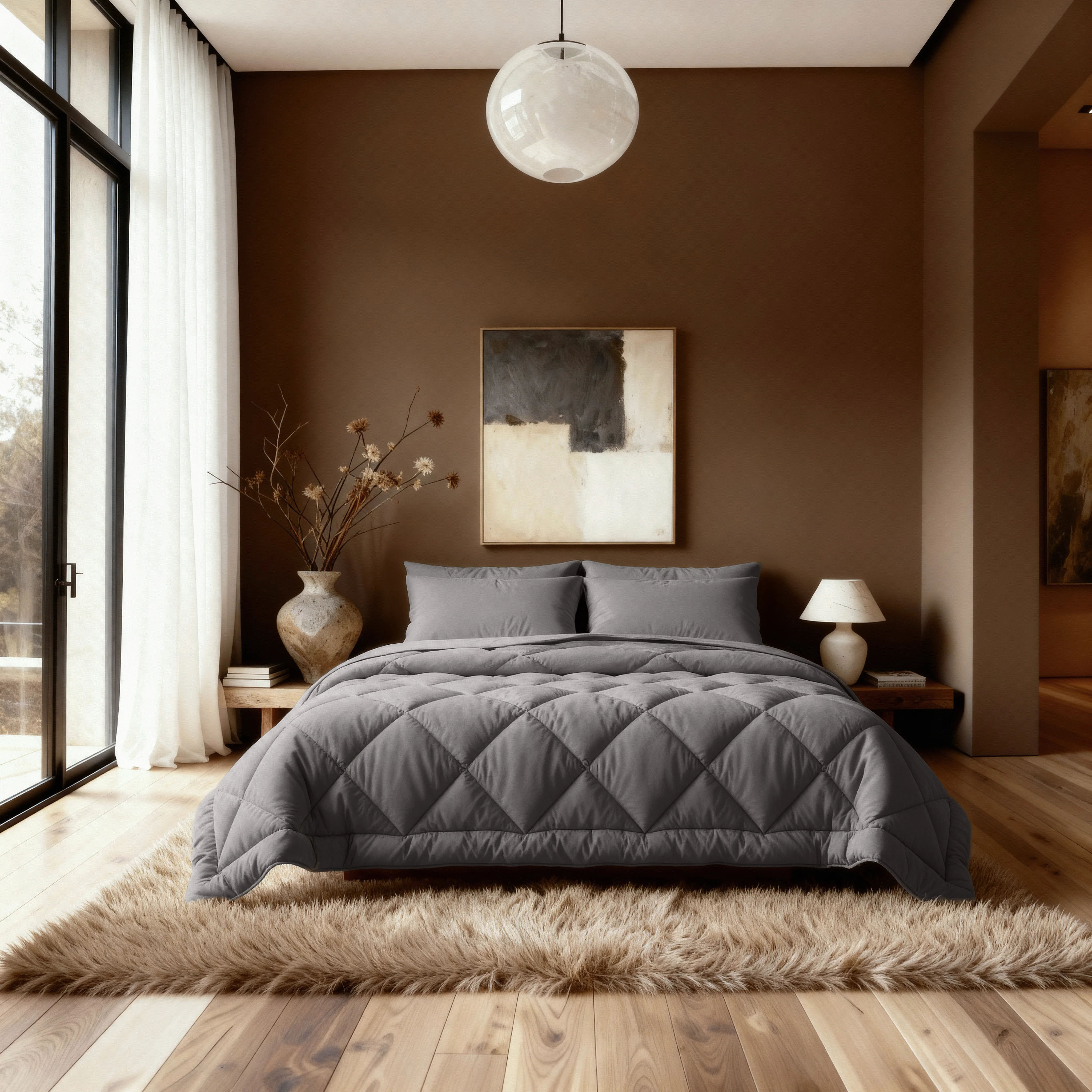 Zelesta Comfort Uni Diamond  Dekbed - Bruin-grijs - Image 2