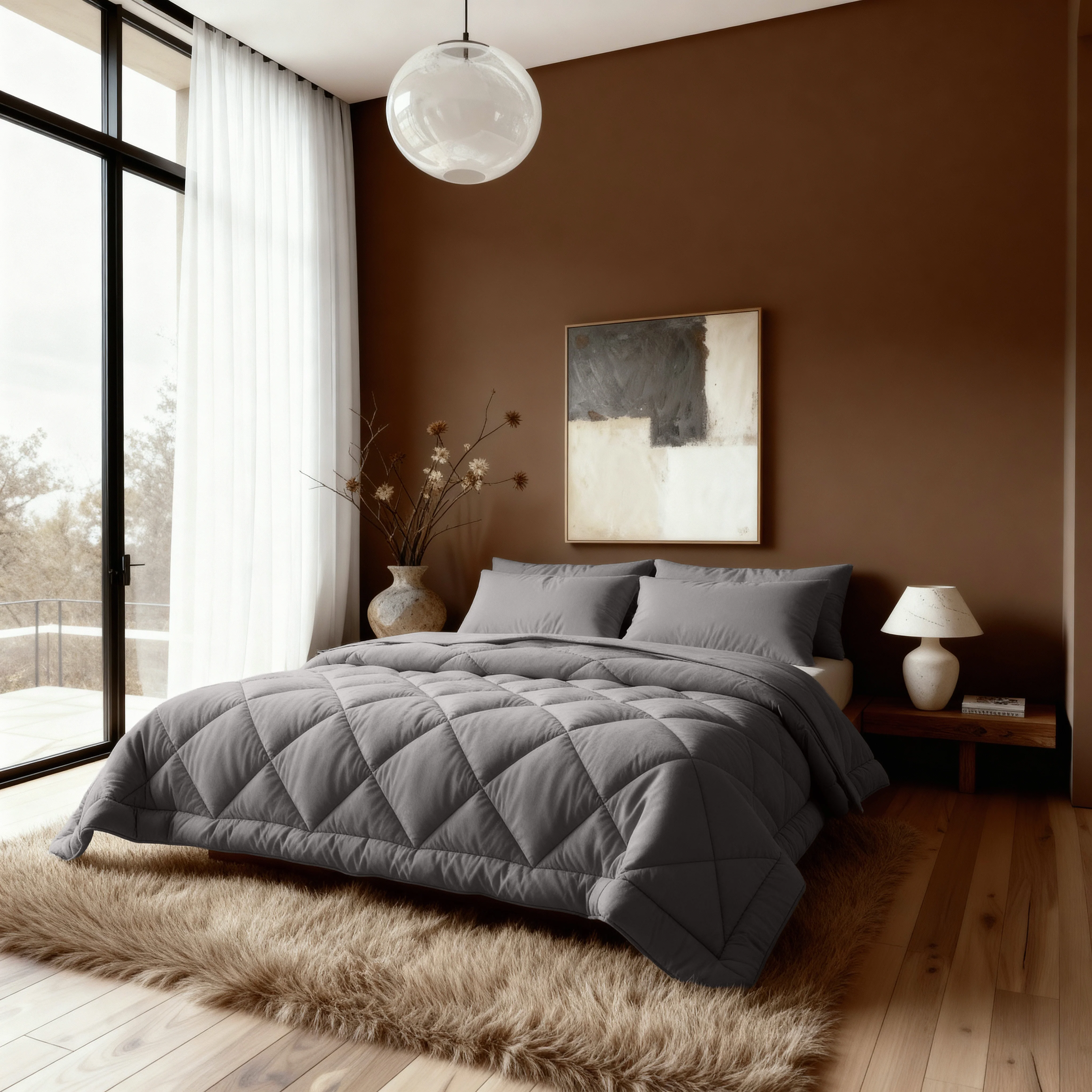 Zelesta Comfort Uni Diamond  Dekbed - Bruin-grijs - Image 3