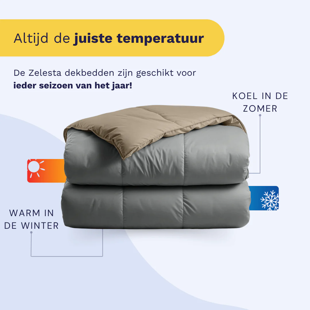 Zelesta Deluxe Duo Percale Katoen Dekbed - Antraciet & Taupe - Image 4