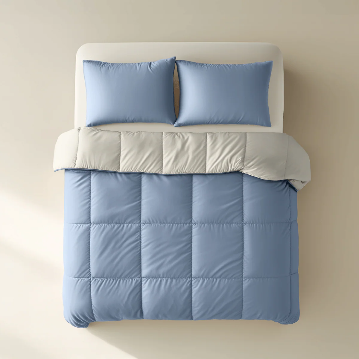 Zelesta Deluxe Duo Percale Katoen Dekbed - Droomblauw & Crème - Image 3