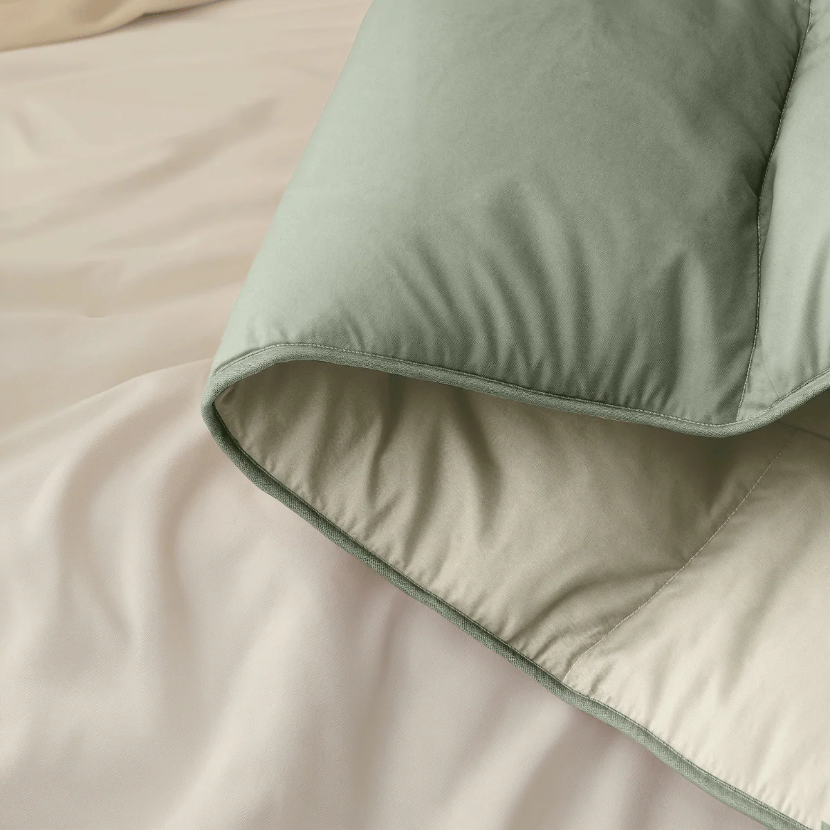 Zelesta Deluxe Duo Percale Katoen Dekbed - Olijfgroen & Mint - Image 10