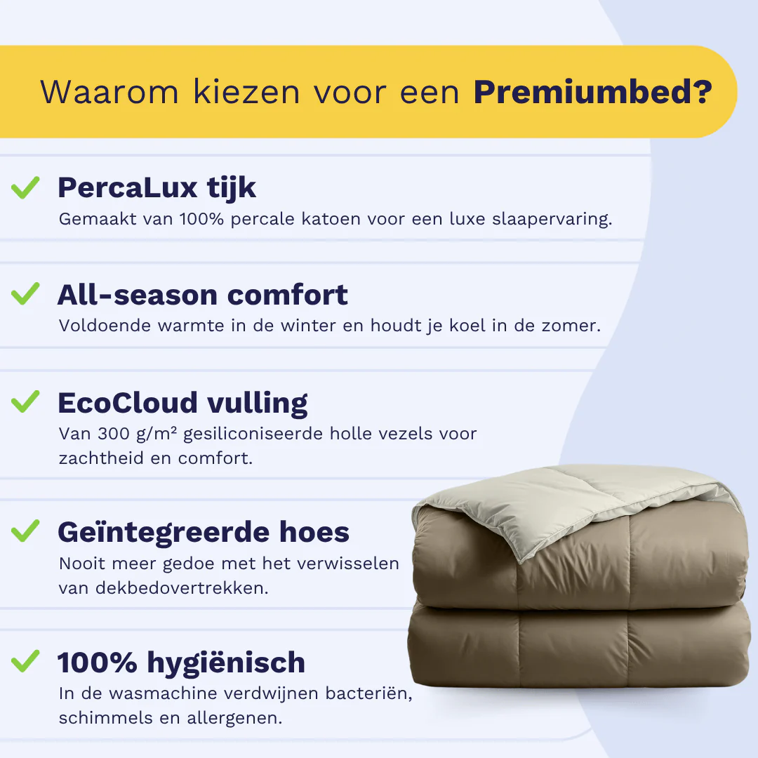 Zelesta Deluxe Duo Percale Katoen Dekbed - Taupe & Crème - Image 3