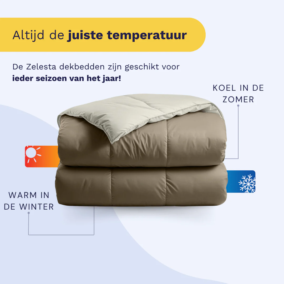 Zelesta Deluxe Duo Percale Katoen Dekbed - Taupe & Crème - Image 4