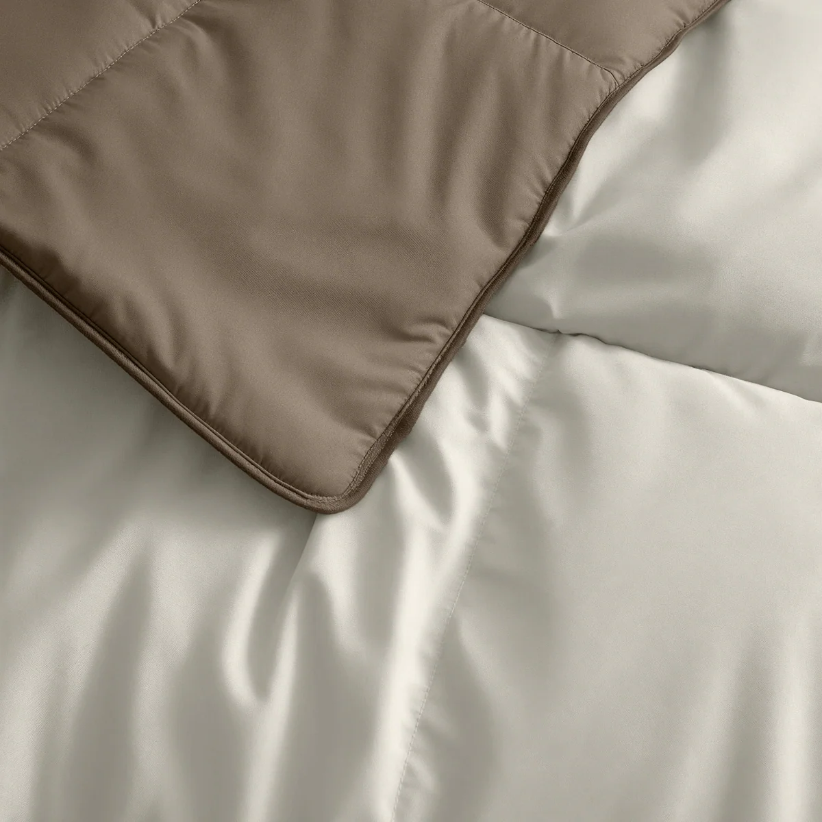 Zelesta Deluxe Duo Percale Katoen Dekbed - Taupe & Crème - Image 9