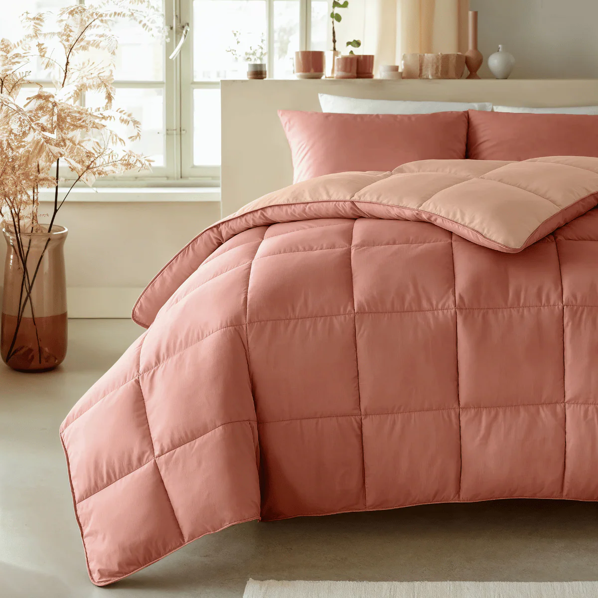 Zelesta Deluxe Duo Percale Katoen Dekbed - Zalm & Perzik - Image 2