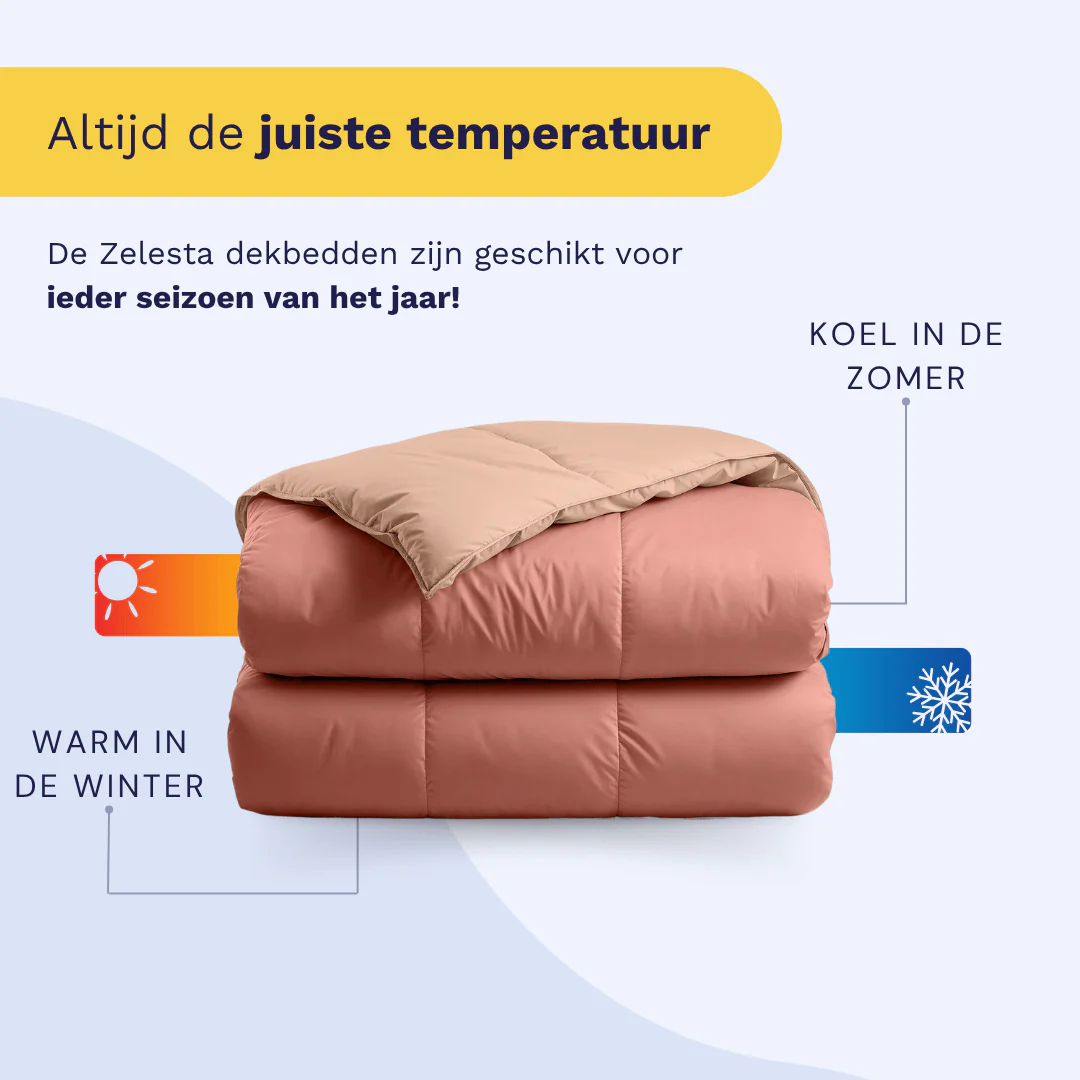Zelesta Deluxe Duo Percale Katoen Dekbed - Zalm & Perzik - Image 5