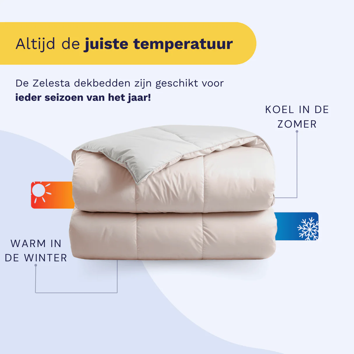 Zelesta Deluxe Duo Percale Katoen Dekbed - Zijde & Crème - Image 5