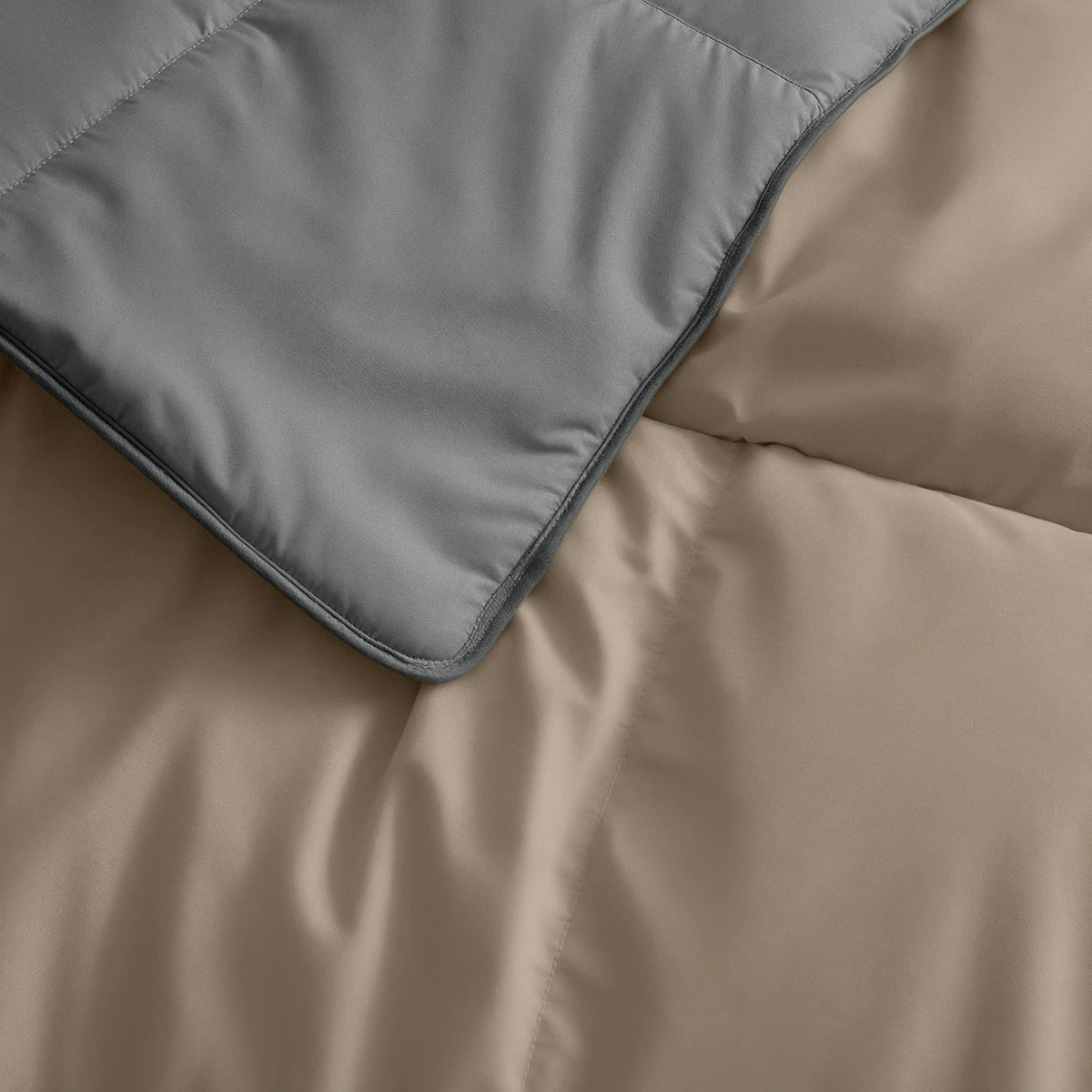 Zelesta Deluxe Duo Percale Katoen Zomerdekbed - Antraciet & Taupe - Image 4