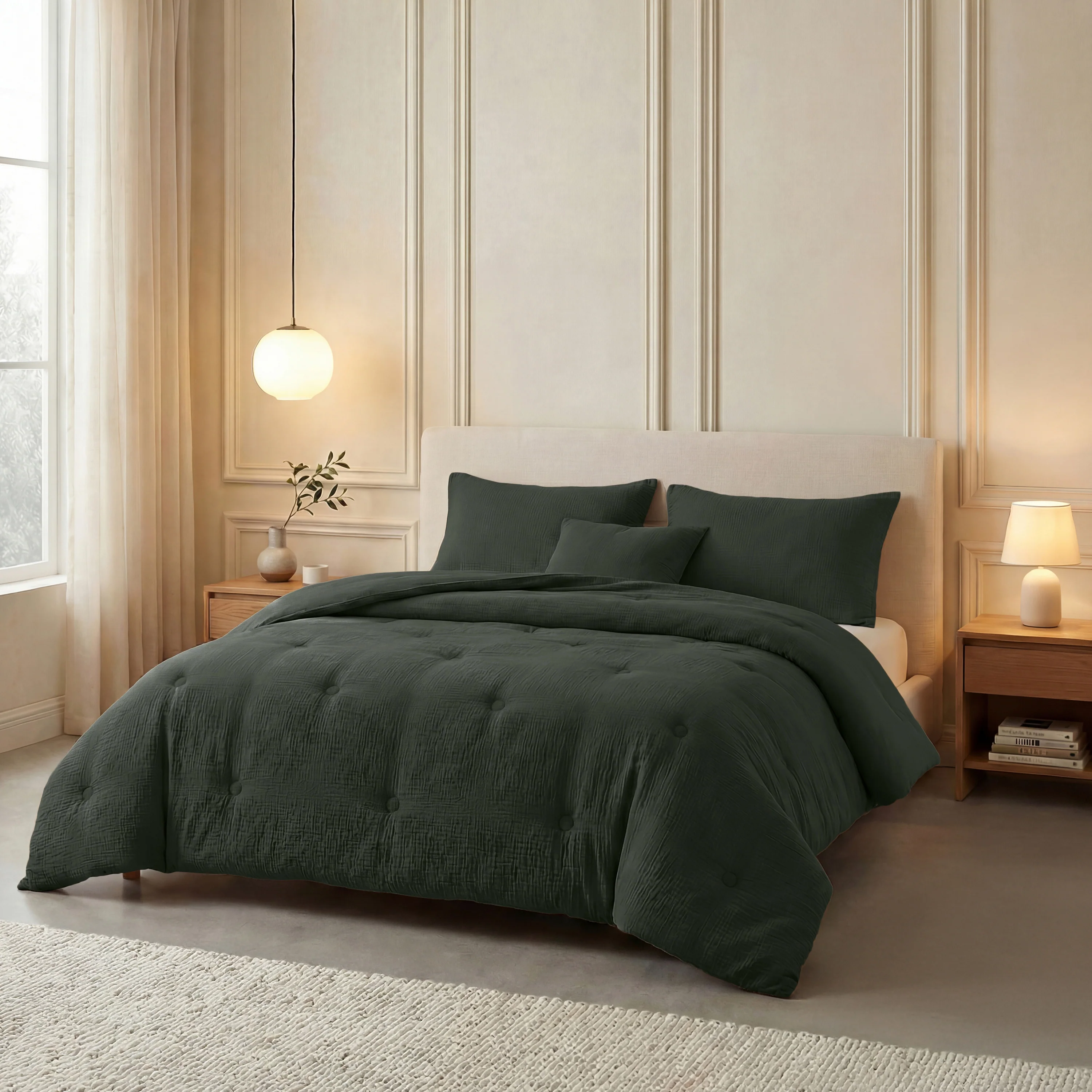 Zelesta Deluxe Katoen Mousseline Dekbed - Groen - Image 3