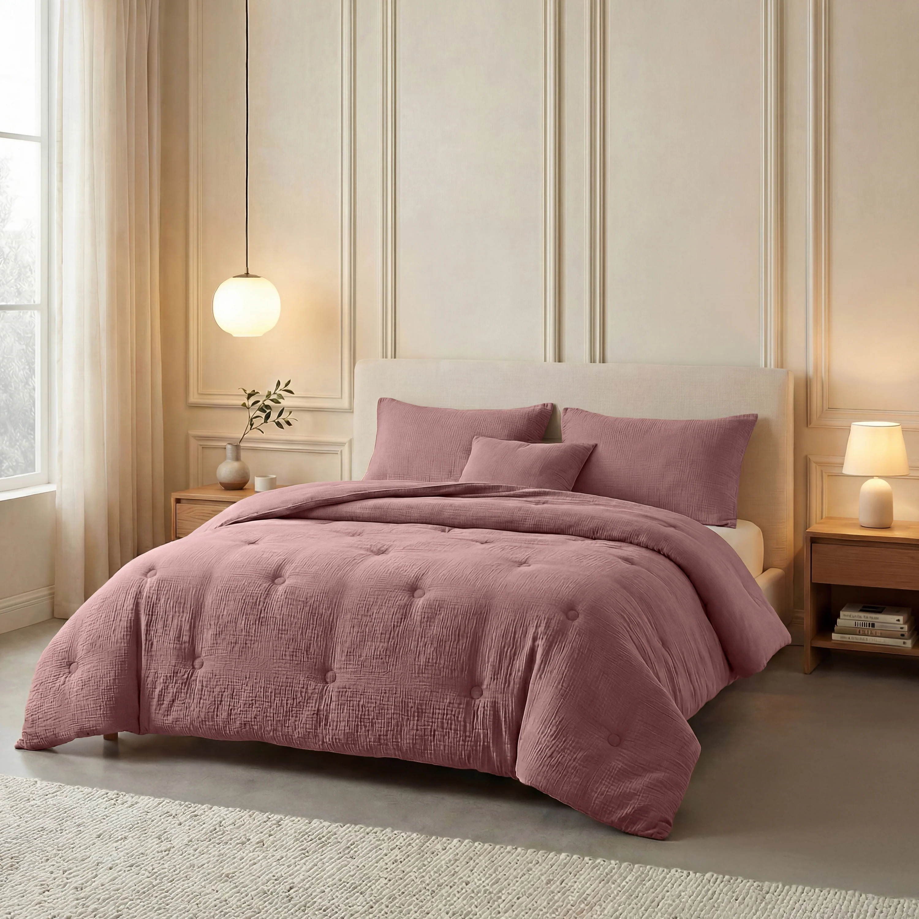 Zelesta Deluxe Katoen Mousseline Dekbed - Oudroze - Image 6