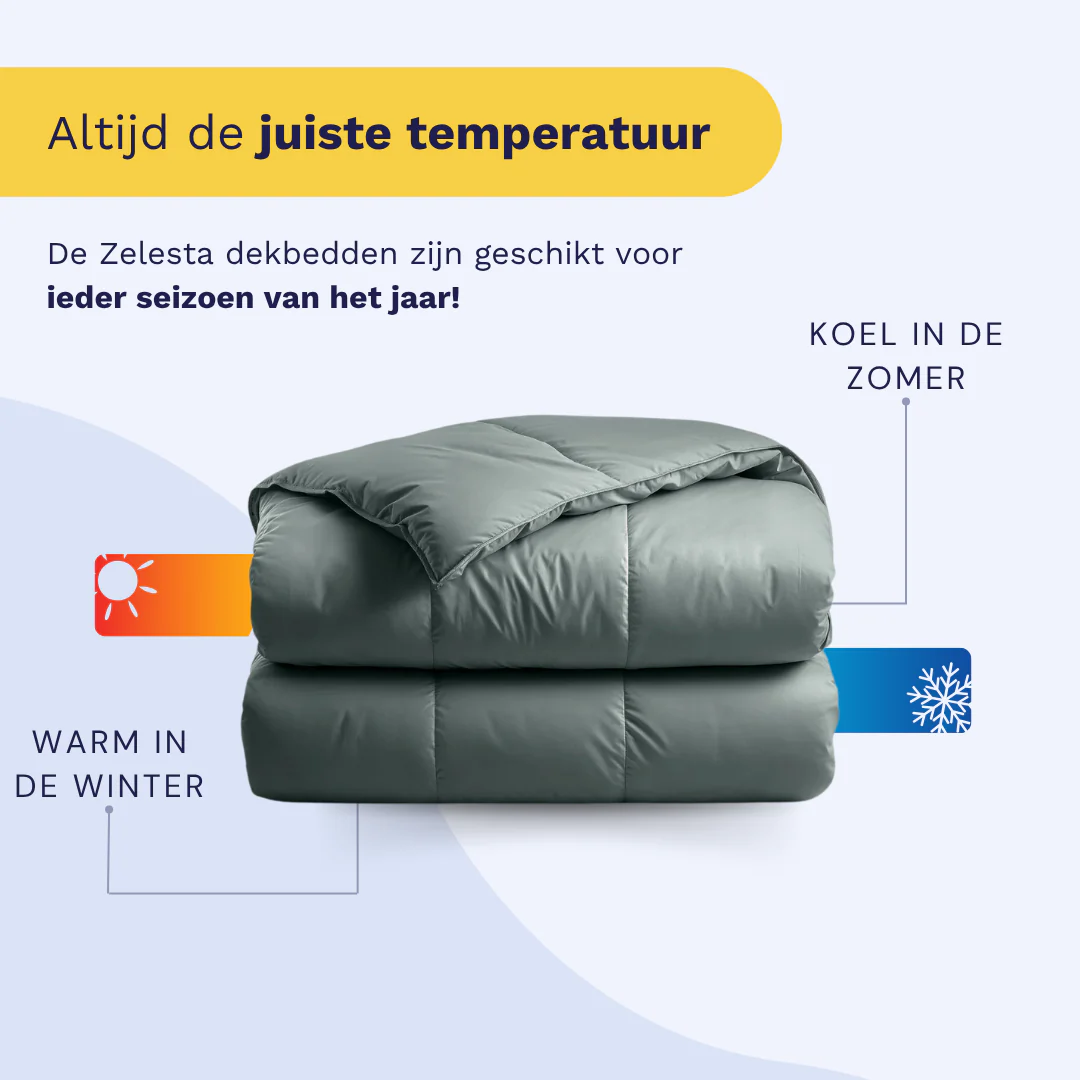 Zelesta Deluxe Uni Satijnkatoen Dekbed - Groen - Image 3