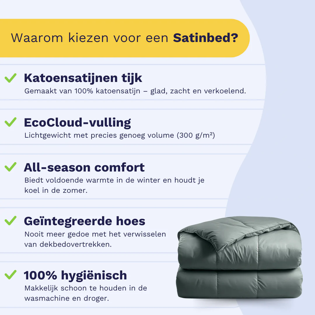 Zelesta Deluxe Uni Satijnkatoen Dekbed - Groen - Image 4