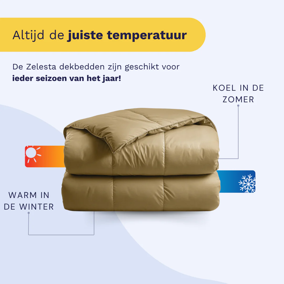 Zelesta Deluxe Uni Satijnkatoen Dekbed - Okergeel - Image 4