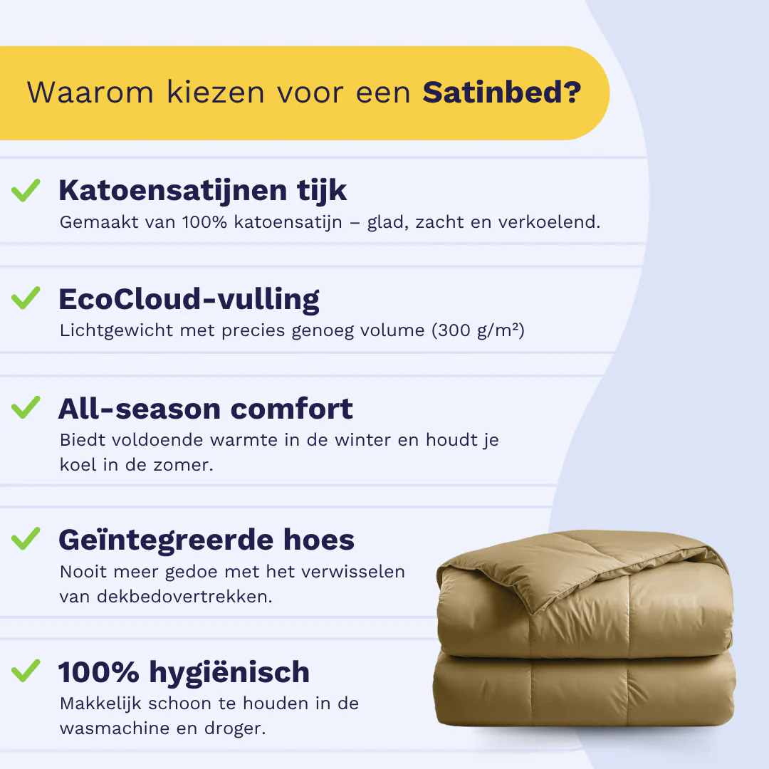 Zelesta Deluxe Uni Satijnkatoen Dekbed - Okergeel - Image 5