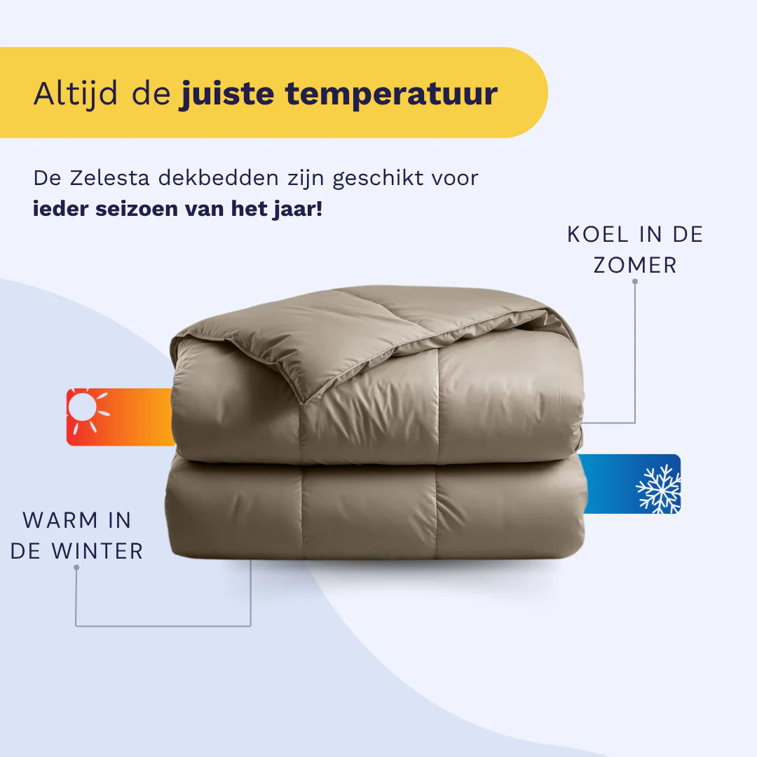 Zelesta Deluxe Uni Satijnkatoen Dekbed - Walnootbruin - Image 3