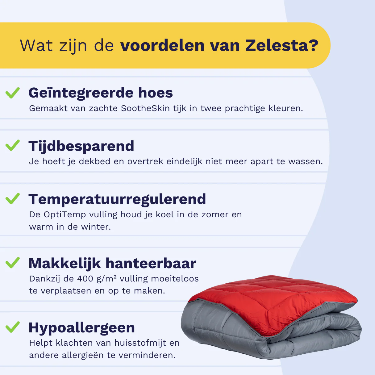 Zelesta Everyday Duo Dekbed - Antraciet & Rood - Image 4