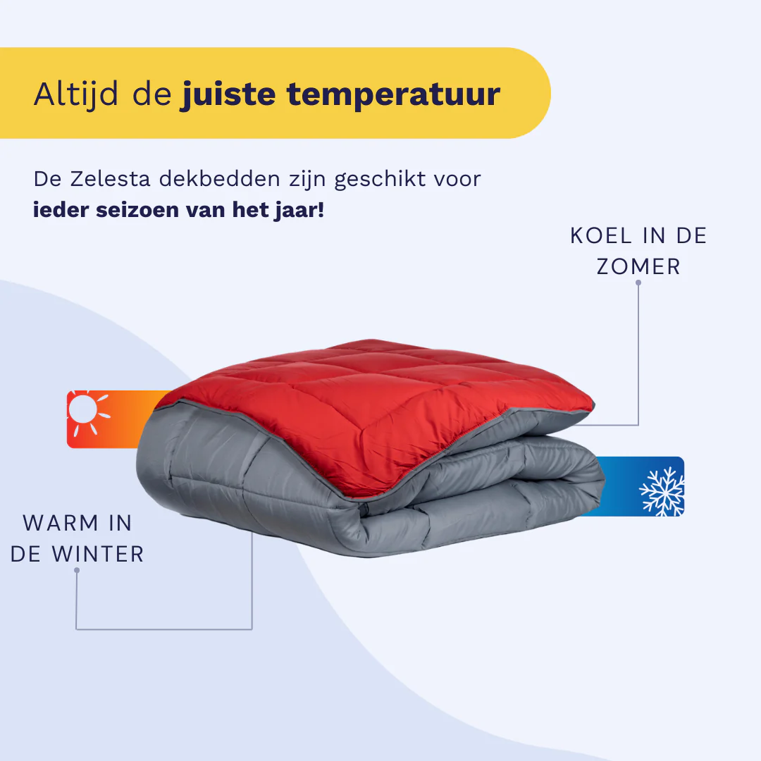 Zelesta Everyday Duo Dekbed - Antraciet & Rood - Image 5